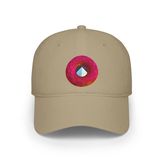 Lumpy Donut Baseball Cap - "Limestone Donut Caps So Large" - variant 5 - magenta hexadonut w/