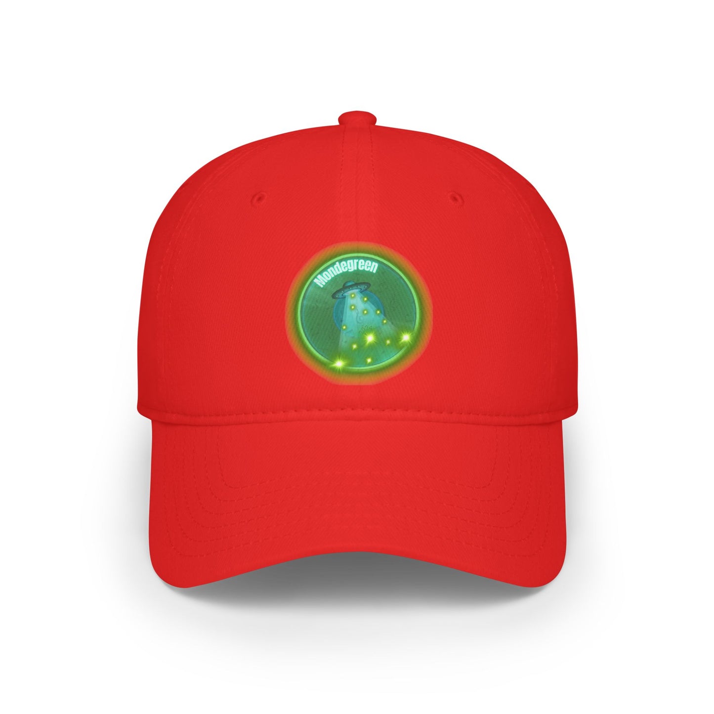Lumpy Donut Baseball Cap - "Close Encounters of the Delaware Kind" - variant 1 - vivid green record donut w/
