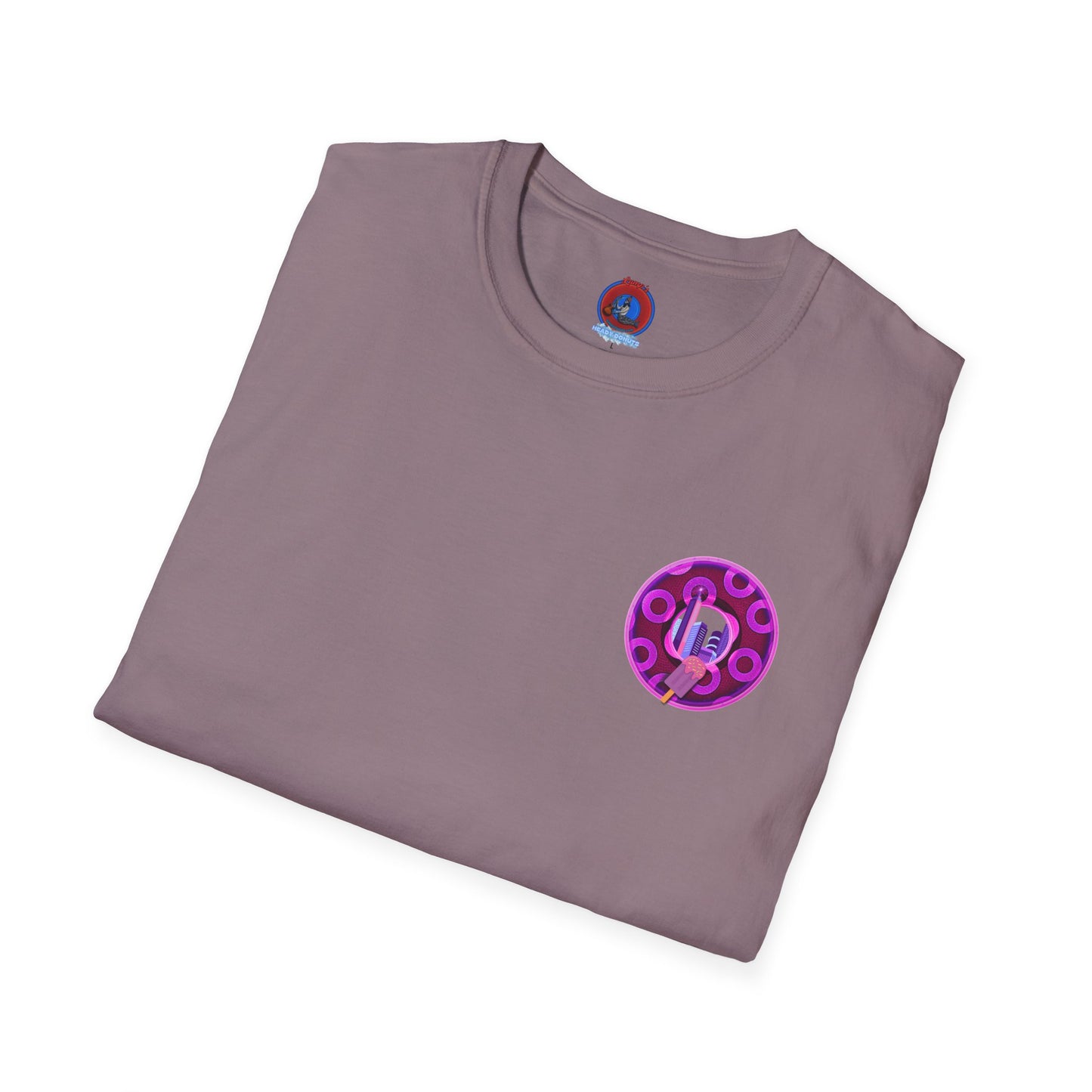 Classic Donut Tee - Unisex Soft-Style - "It's Ice Cream Popsicles - YEMSG Donut" - purple/magenta paradox donut - variant 2
