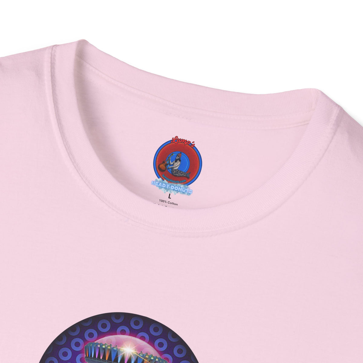 Classic Donut Tee - Unisex Soft-Style - "Donuts now Served on the Mothership" - series 1.0  - variant 5  - purple/violet paradoxical donut