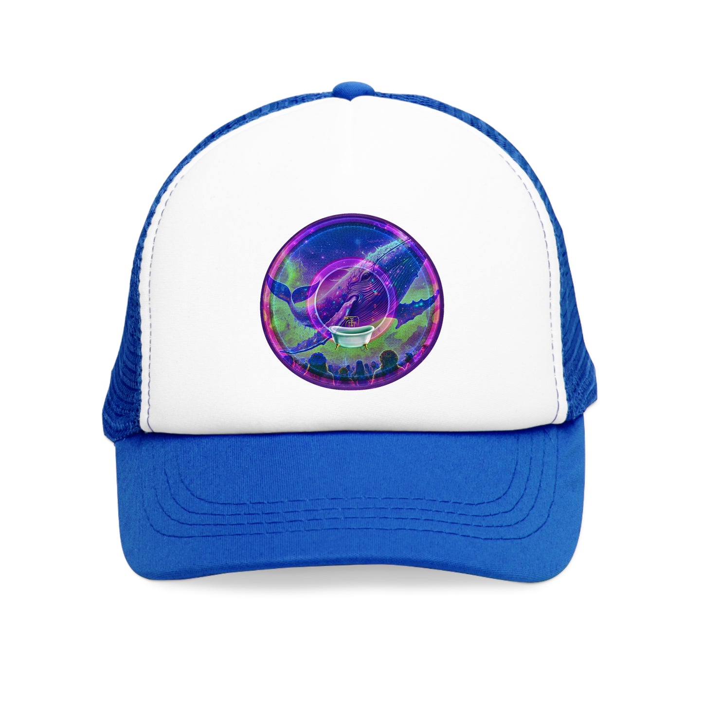 Lumpy Trucker Hat - "A Whale of a Good Time Donut" - variant 1 - blue/picture donut donut