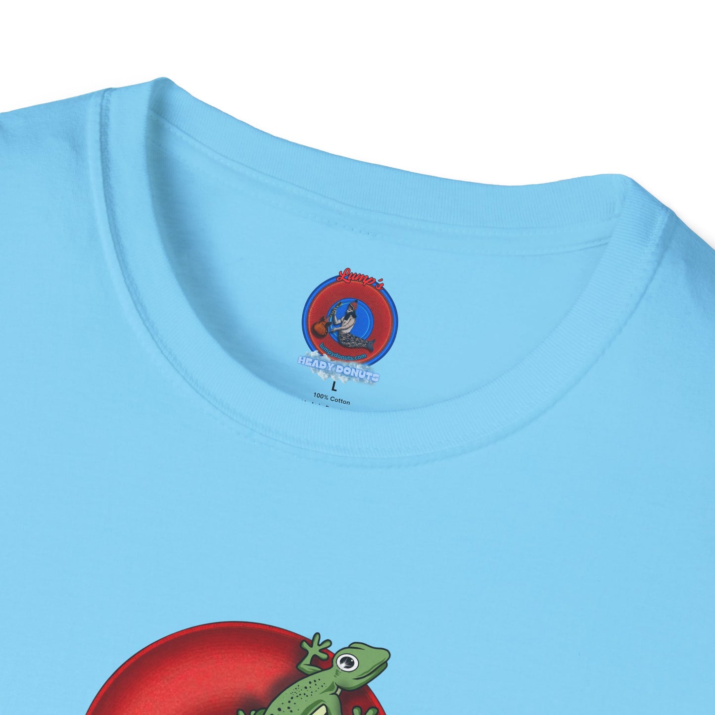 Classic Donut Tee - Unisex Soft-Style - "Practically Extinct Tee Shirt" - plump vivid red donut - variant 1