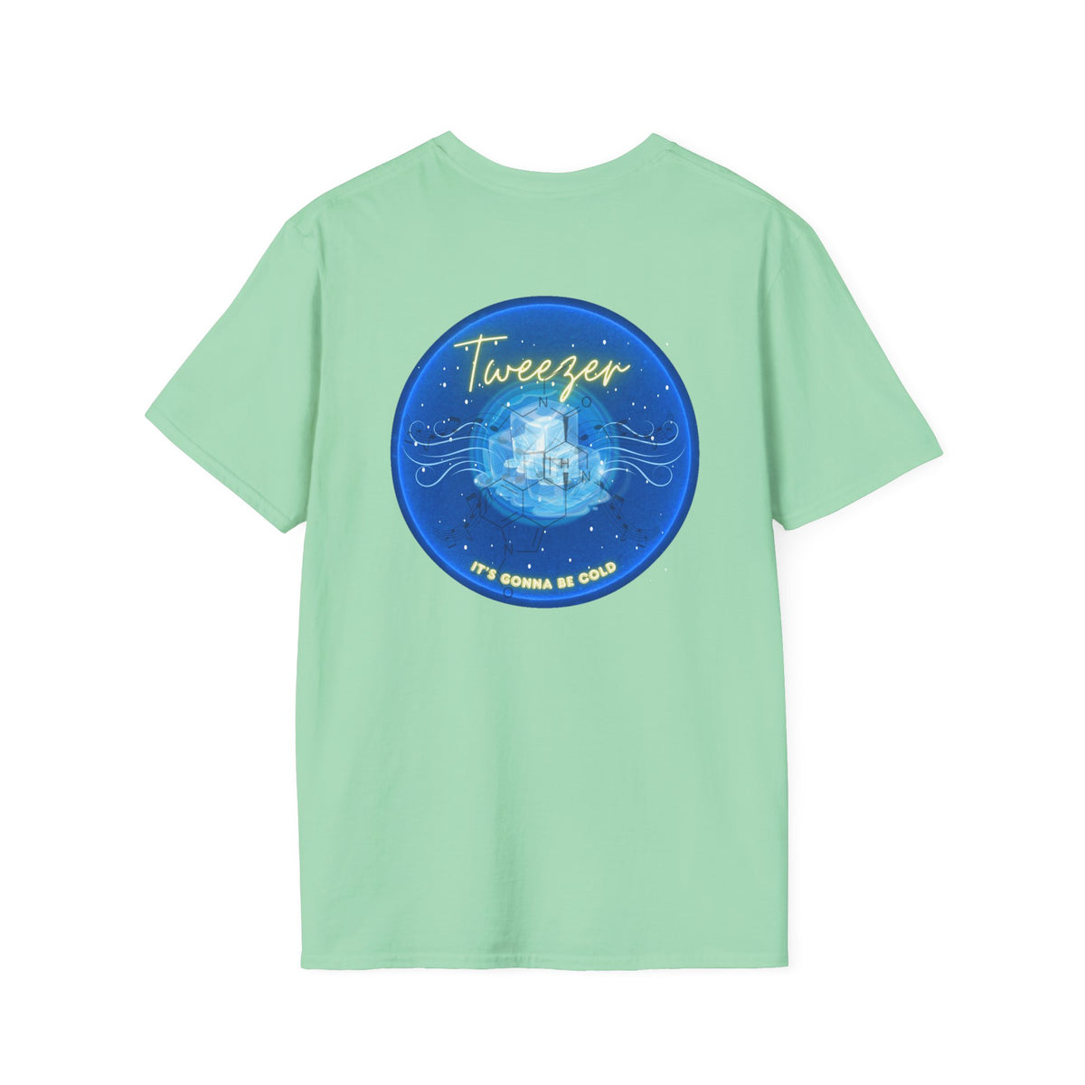 Classic Donut Tee - Unisex Soft-Style - "The Donut Reprised" - vivid blue donut