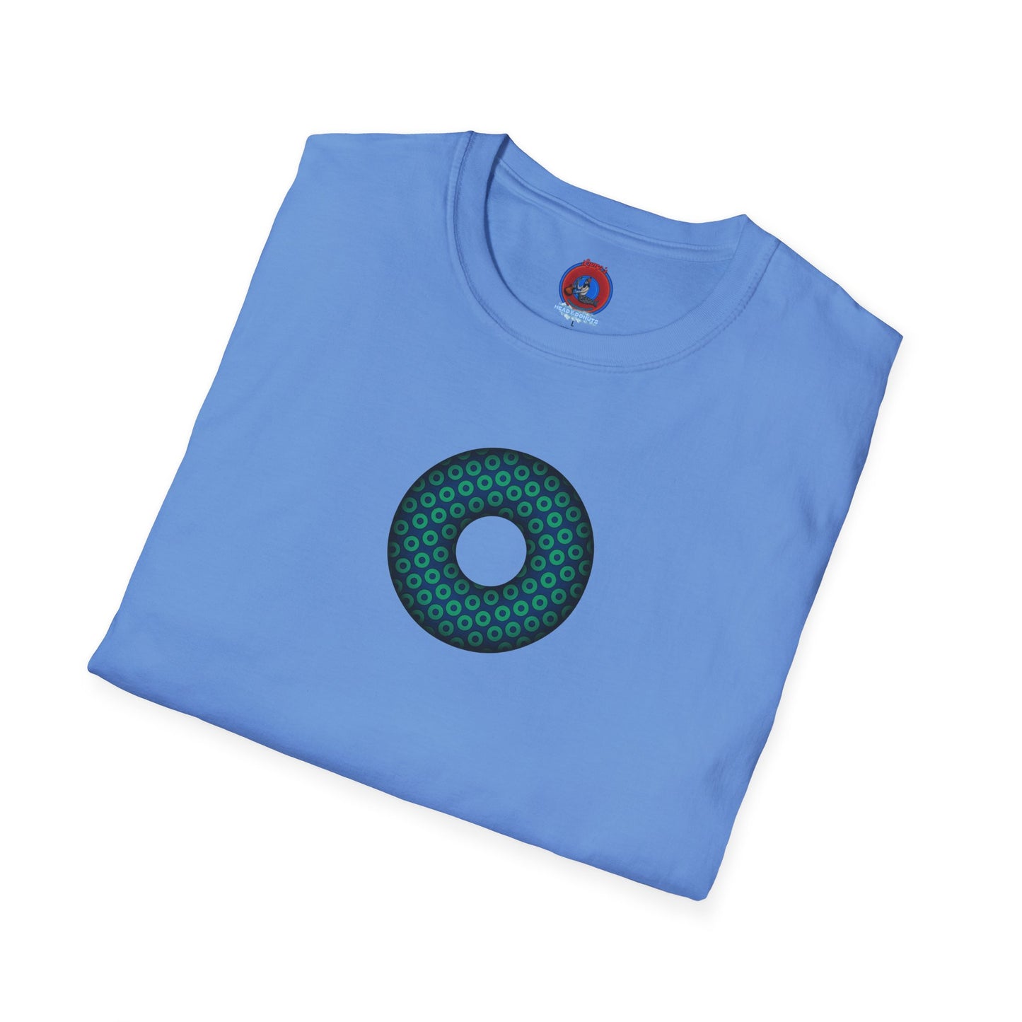 Plain Donuts/Unisex Soft-Style - "Plain Paradoxical Grided Donuts" - dark blue/teal donuts