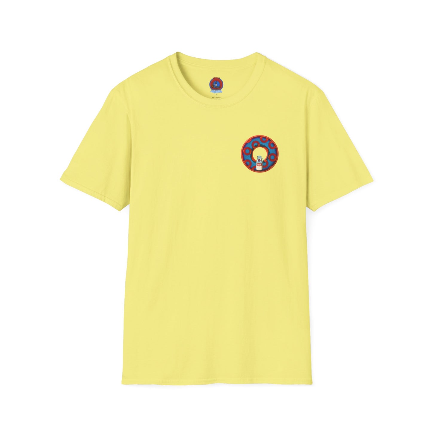 Classic Donut Tee - Unisex Soft-Style - "Wooked Cream - YEMSG Donut " - blue/red rustic paradox donut - variant 1