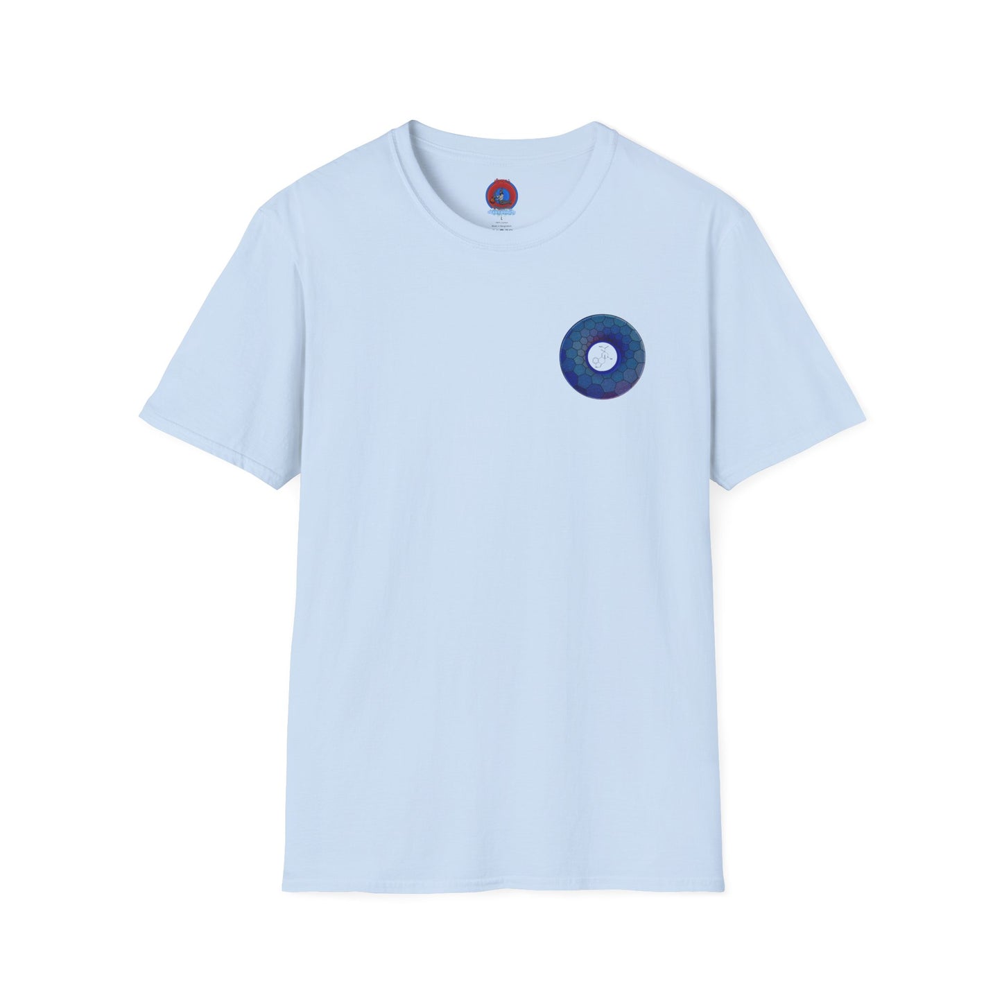 Classic Donut Tee - Unisex Soft-Style - "Dr. Albert Hofmann's Favorite Donut" - series 1.0  - variant 2 - blue hexadonut