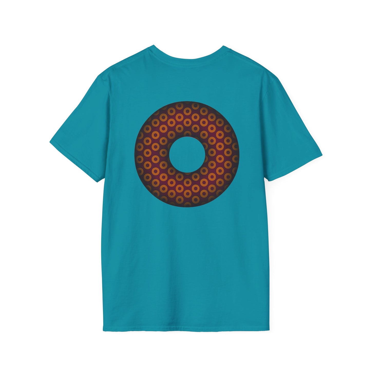 Plain Donuts/Unisex Soft-Style - "Plain Paradoxical Grided Donuts" - orange/burgundy donuts