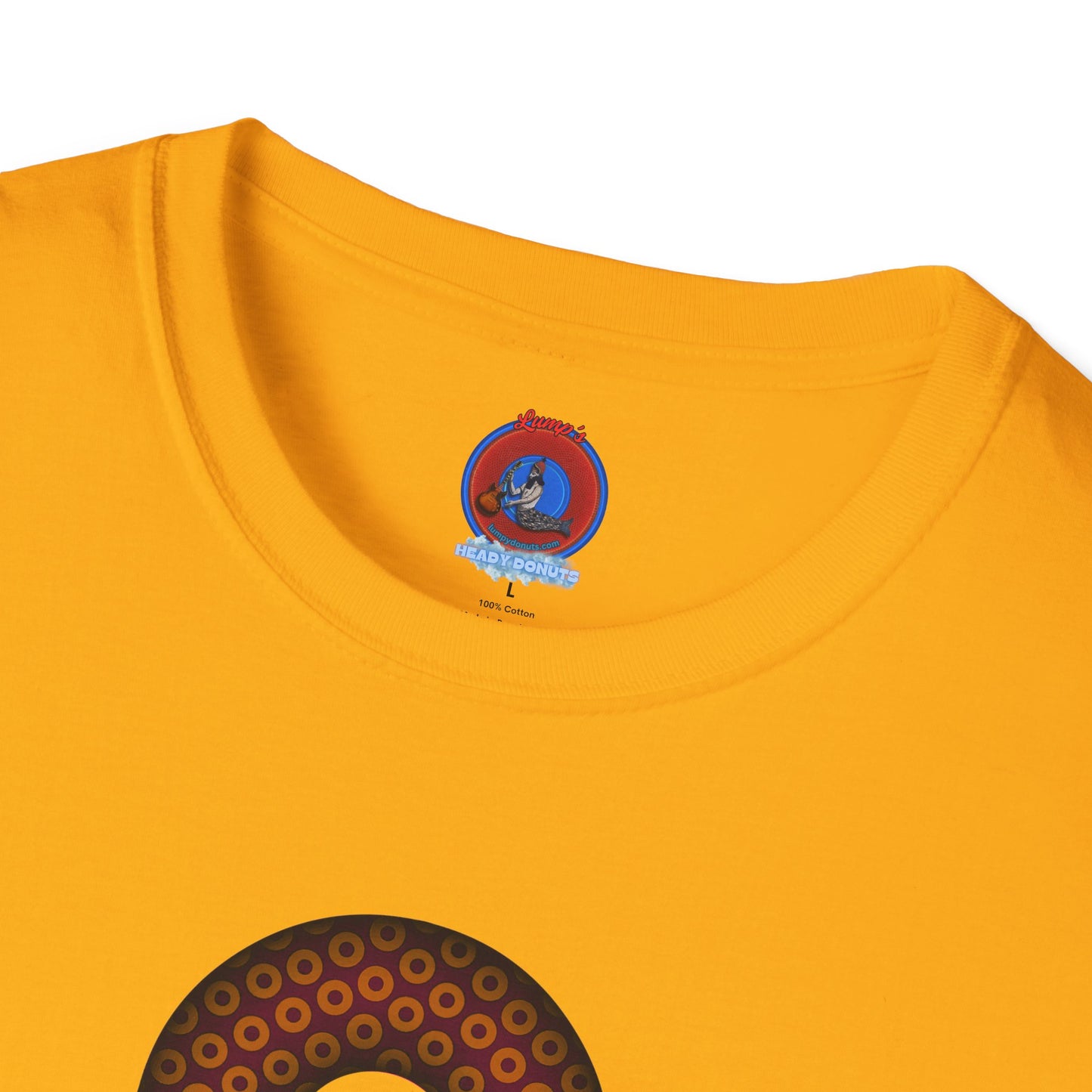 Plain Donuts/Unisex Soft-Style - "Plain Paradoxical Grided Donuts" - orange/burgundy donuts