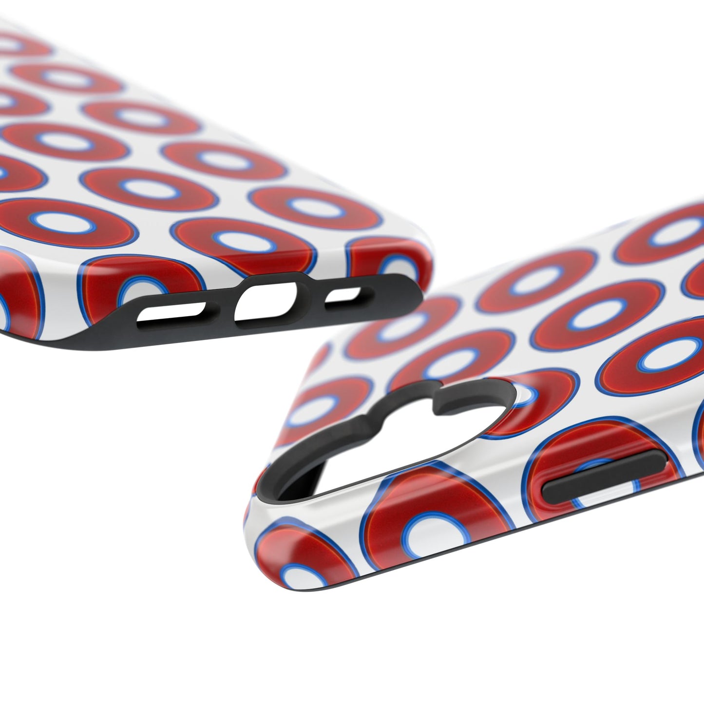 Impact-Resistant Lumpy Donut Case - red vivid donut print w/white background