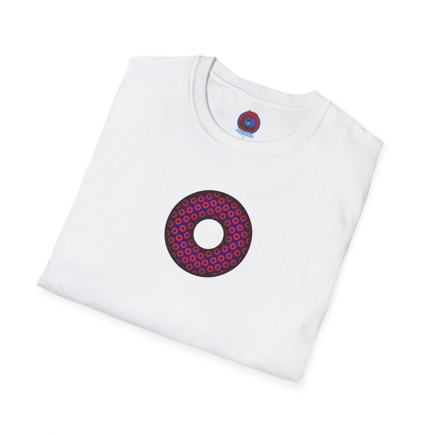 Plain Donuts/Unisex Soft-Style - "Plain Paradoxical Grided Donuts" - red/blue donuts