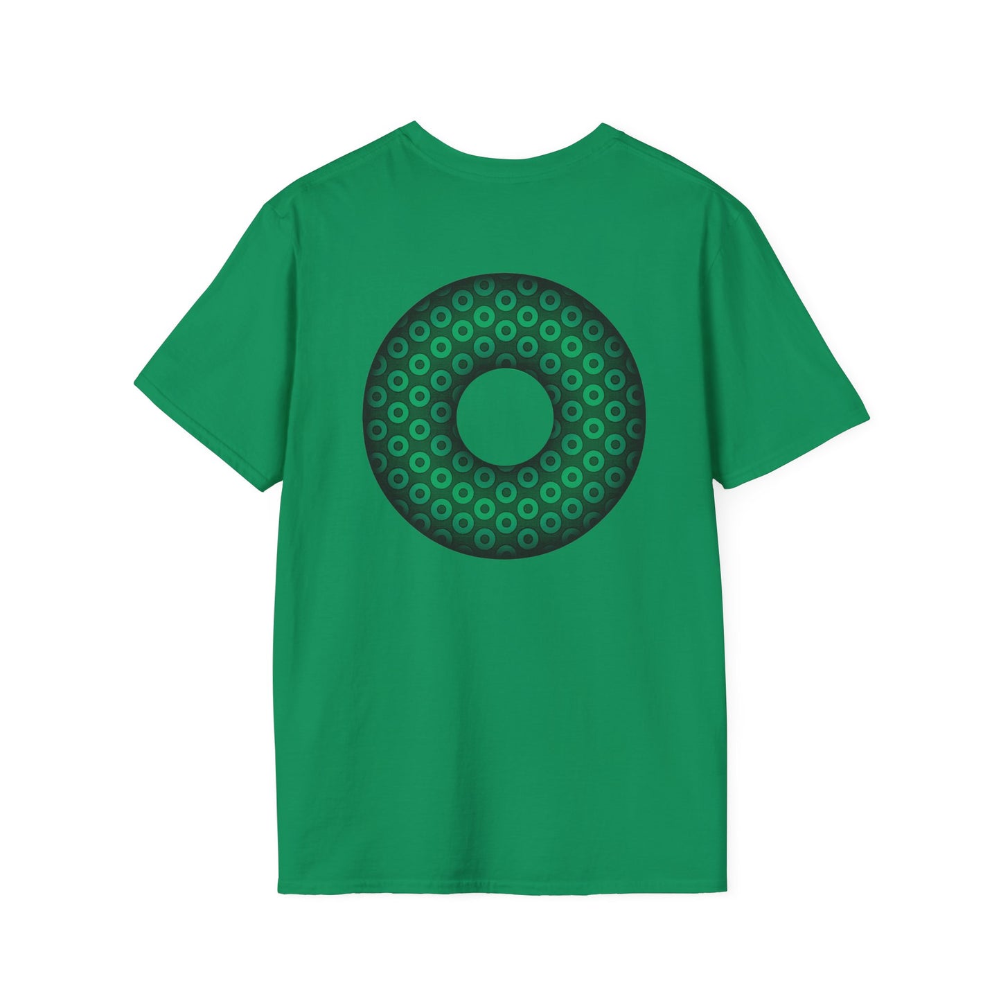 Plain Donuts/Unisex Soft-Style - "Plain Paradoxical Grided Donuts" - green/dark green donuts