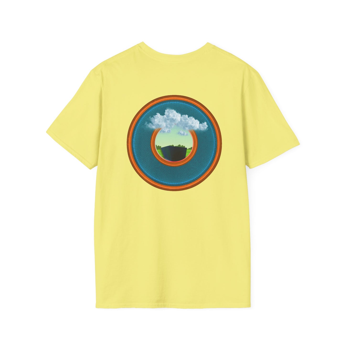 Classic Donut Tee - Unisex Soft-Style - "Got Rhombus?" - series 1.0  - variant 3 - aquamarine/orange donut