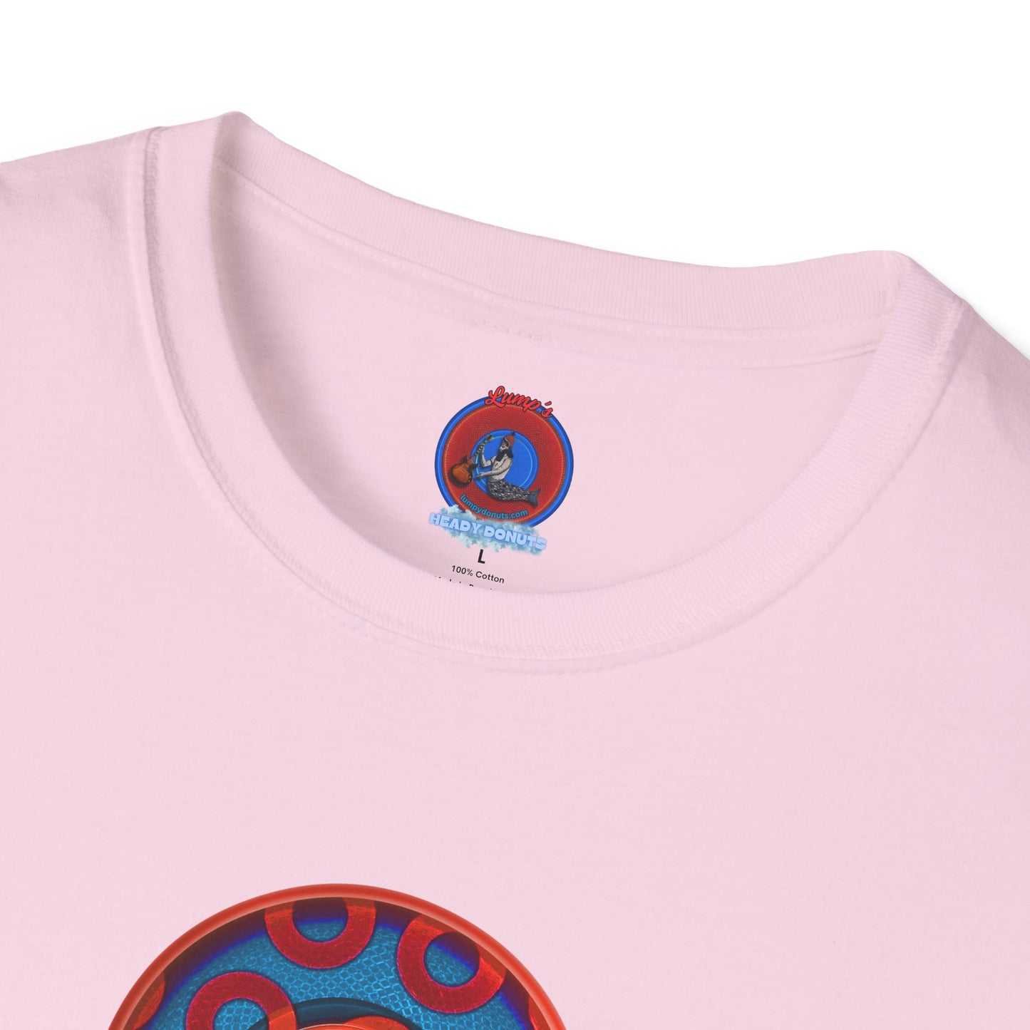 Classic Donut Tee - Unisex Soft-Style - "We All Scream It's ICE Cream" - blue/red rustic paradox donut