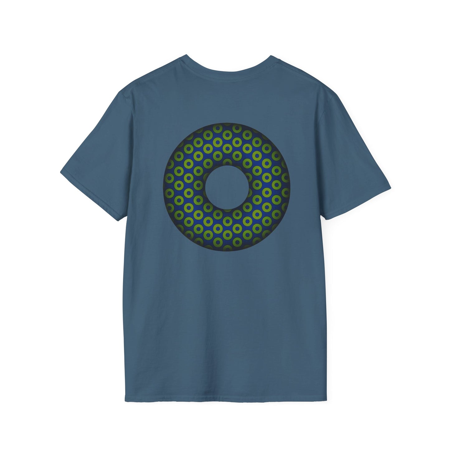 Plain Donuts/Unisex Soft-Style - "Plain Paradoxical Grided Donuts" - lime/dark blue donuts