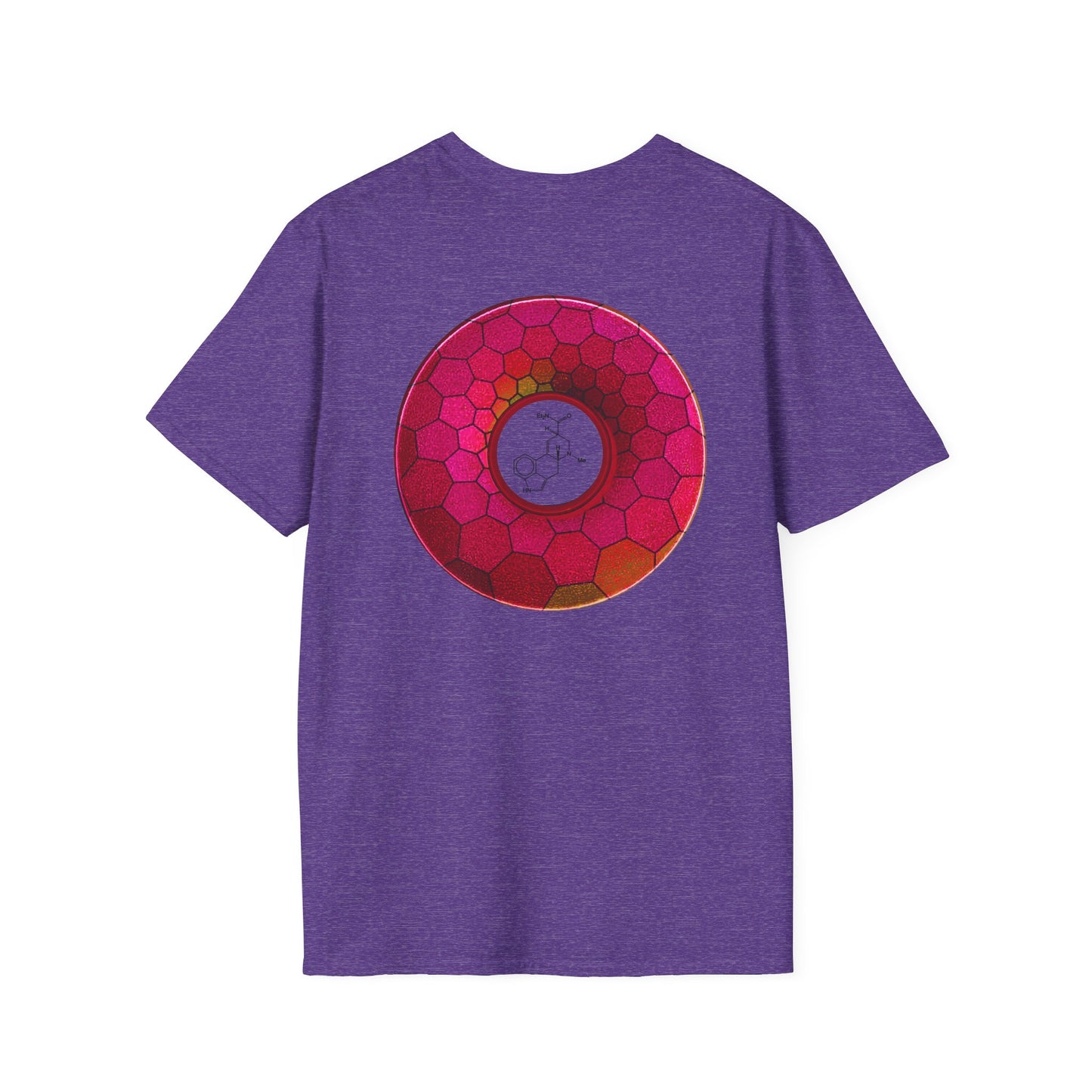 Classic Donut Tee - Unisex Soft-Style - "Dr. Albert Hofmann's Favorite Donut" - series 1.0  - variant 2 - magenta hexadonut