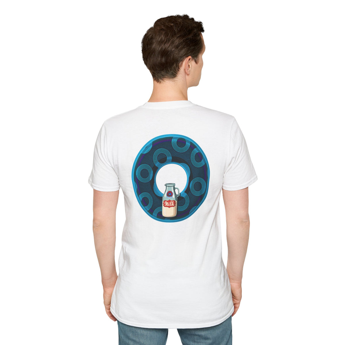 Classic Donut Tee - Unisex Soft-Style - "Wooked Cream - YEMSG Donut " - blue/teal rustic paradox donut - variant 7