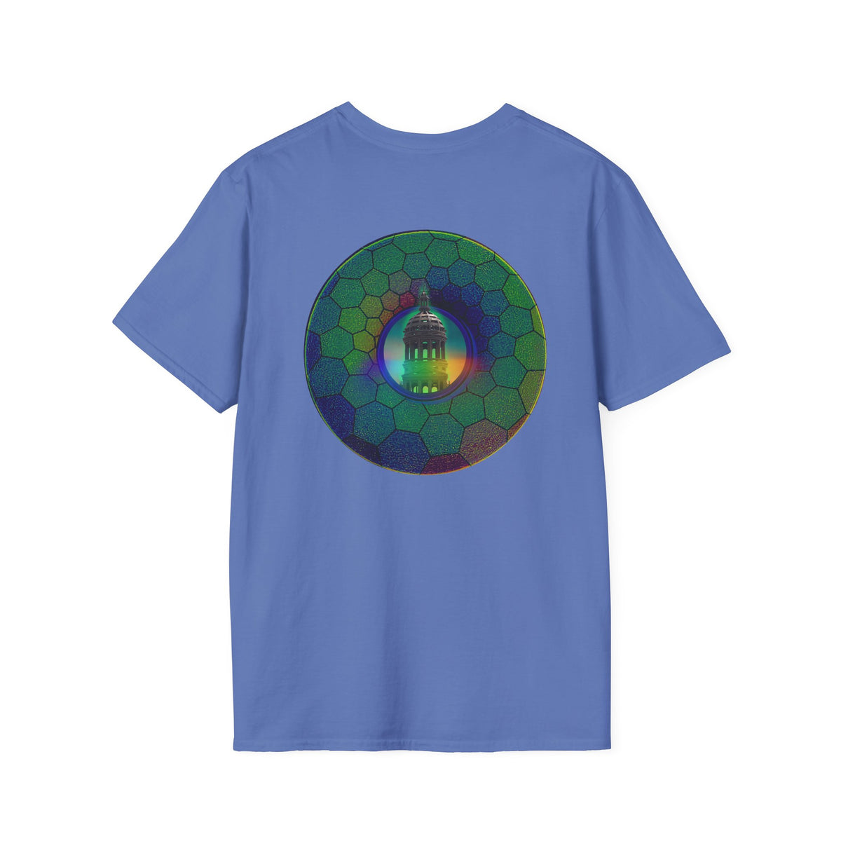 Classic Donut Tee - Unisex Soft-Style - "Save the Mondegreen City Hall Clock Tower" - hexadonut - series 1.0 -variant 1 - green donut