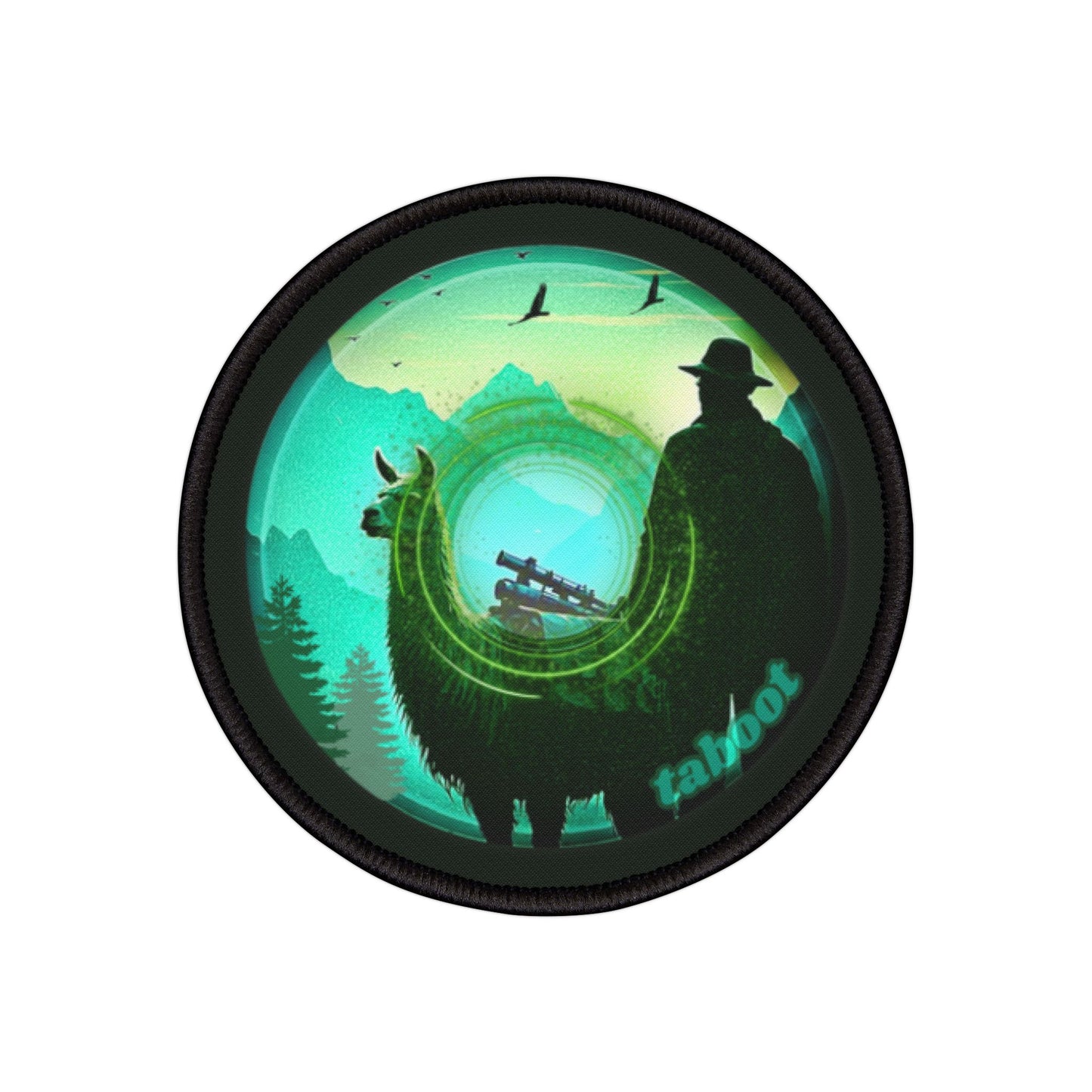 Iron-On Donut Patch - "The Taboo(t) Donut Patch" - vivid green pic donut