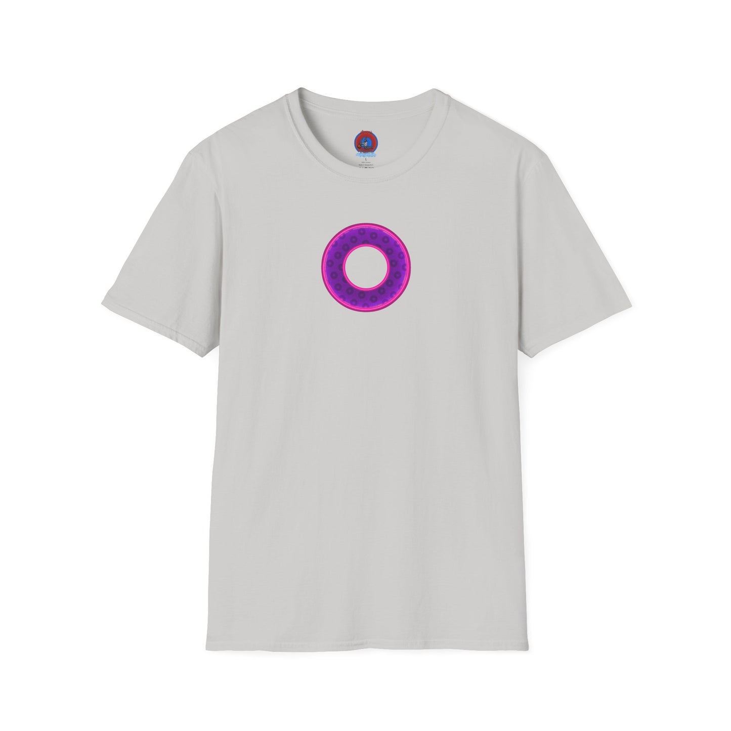 Plain Donuts/Unisex Soft-Style - "Plain Wide Mouthed Paradoxical Donuts" - dark purple/bright magenta donuts