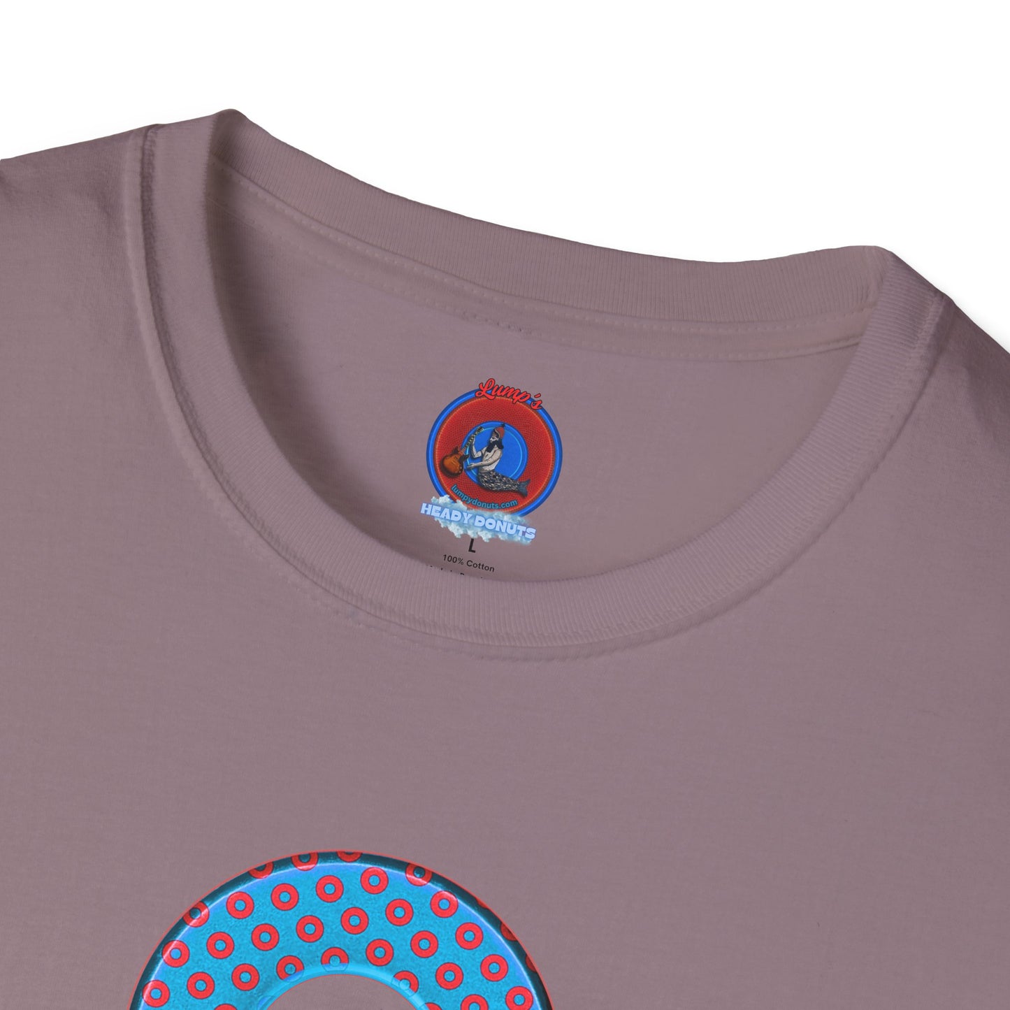 Plain Donuts/Unisex Soft-Style - "Plain Electric Paradoxical Donuts" - light blue/red donuts