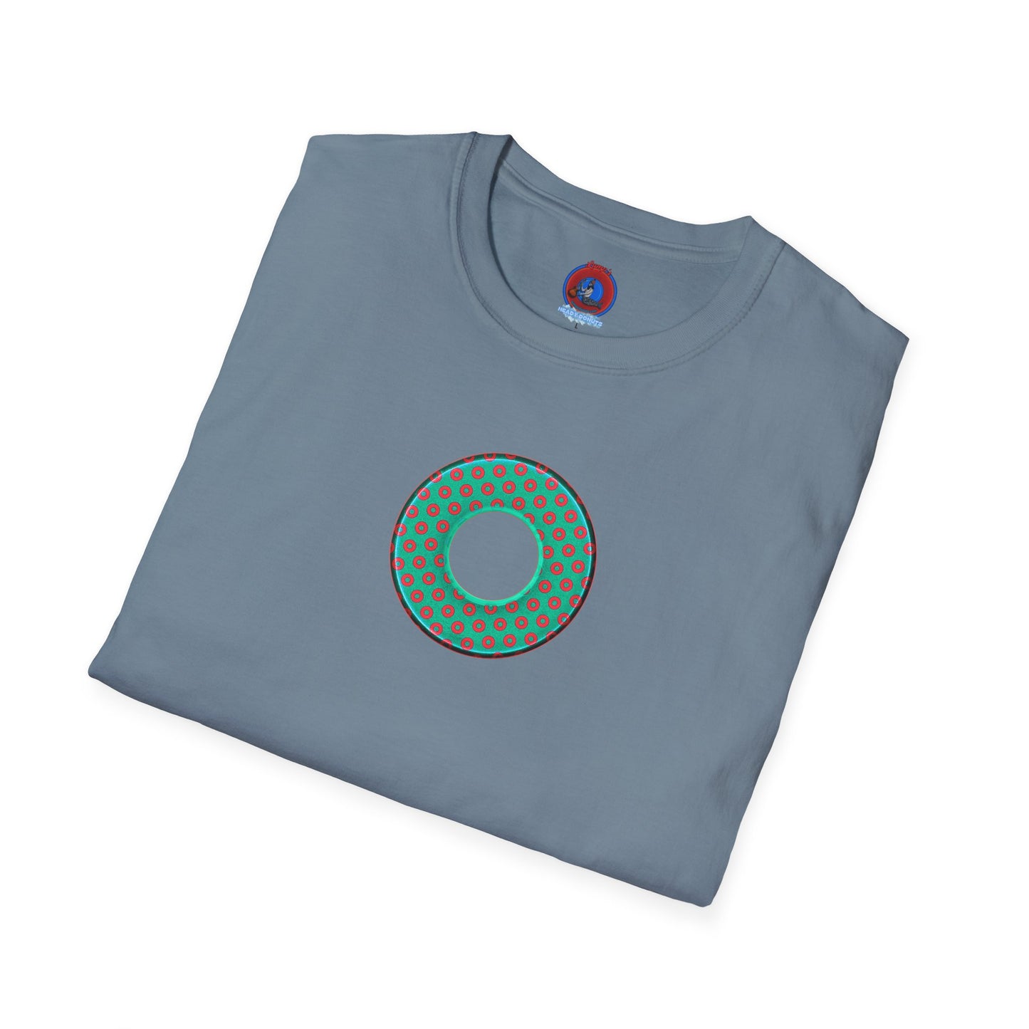 Plain Donuts/Unisex Soft-Style - "Plain Electric Paradoxical Donuts" - light green/red donuts