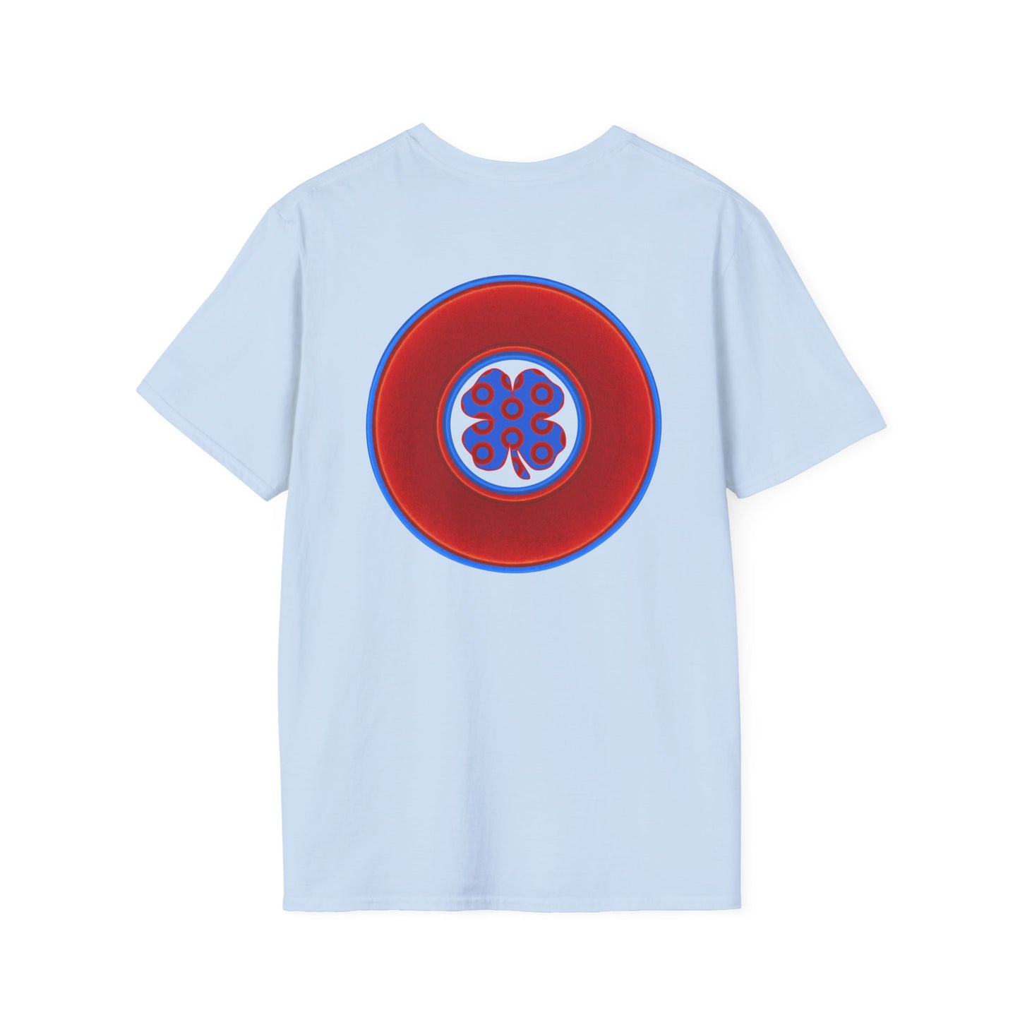 Classic Donut Tee - Unisex Soft-Style - "Patron Saint of Donuts" - St. Patrick's Day Donut -vivid red/blue donut - holiday edition - variant 3