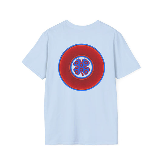 Classic Donut Tee - Unisex Soft-Style - "Patron Saint of Donuts" - St. Patrick's Day Donut -vivid red/blue donut - holiday edition - variant 3