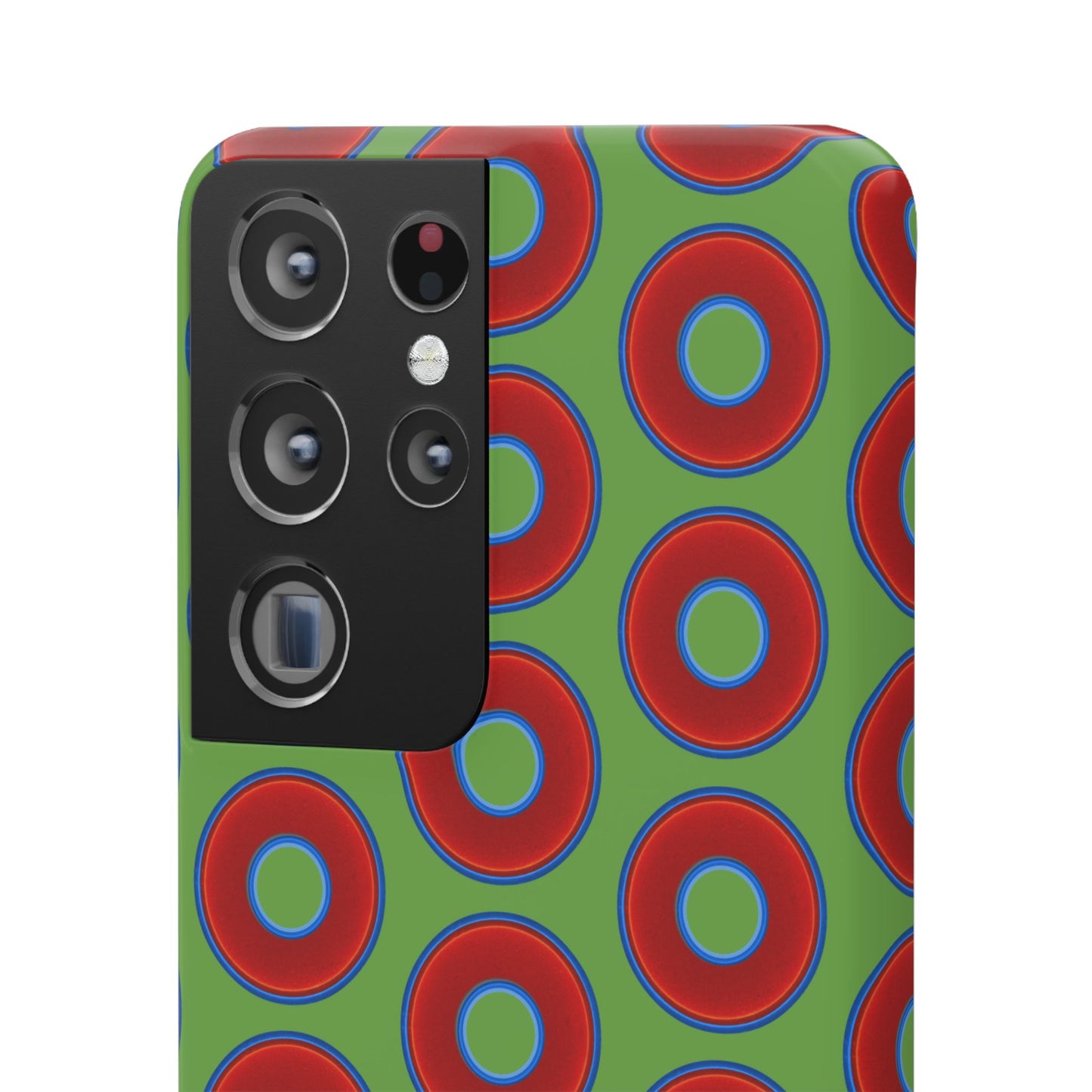 <Lumpy Donut Snap Case - red vivid donut print w/light green background