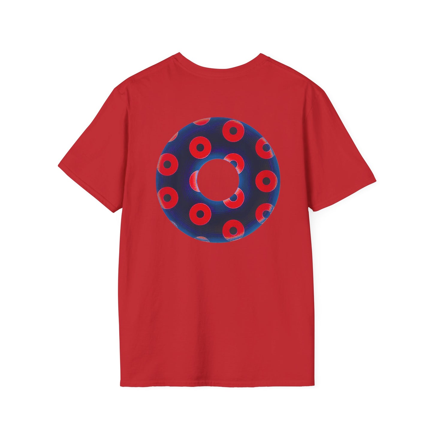 Plain Donuts/Unisex Soft-Style - "Plain Blimpy Paradoxical Donuts" - dark navy/bright red donuts