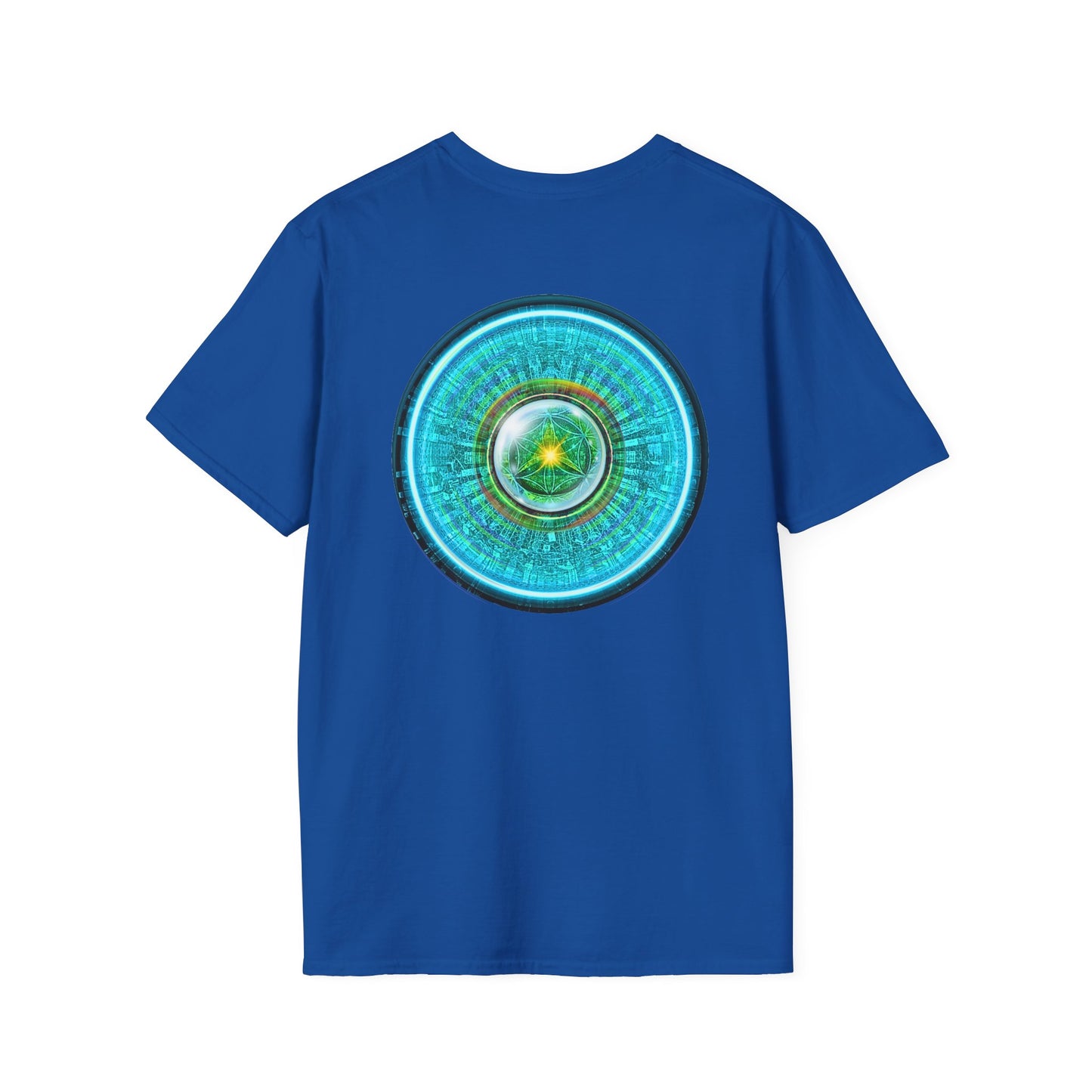 Classic Donut Tee - Unisex Soft-Style - "Donut of Life Tee" - vivid turquoise tube donut - variant 1
