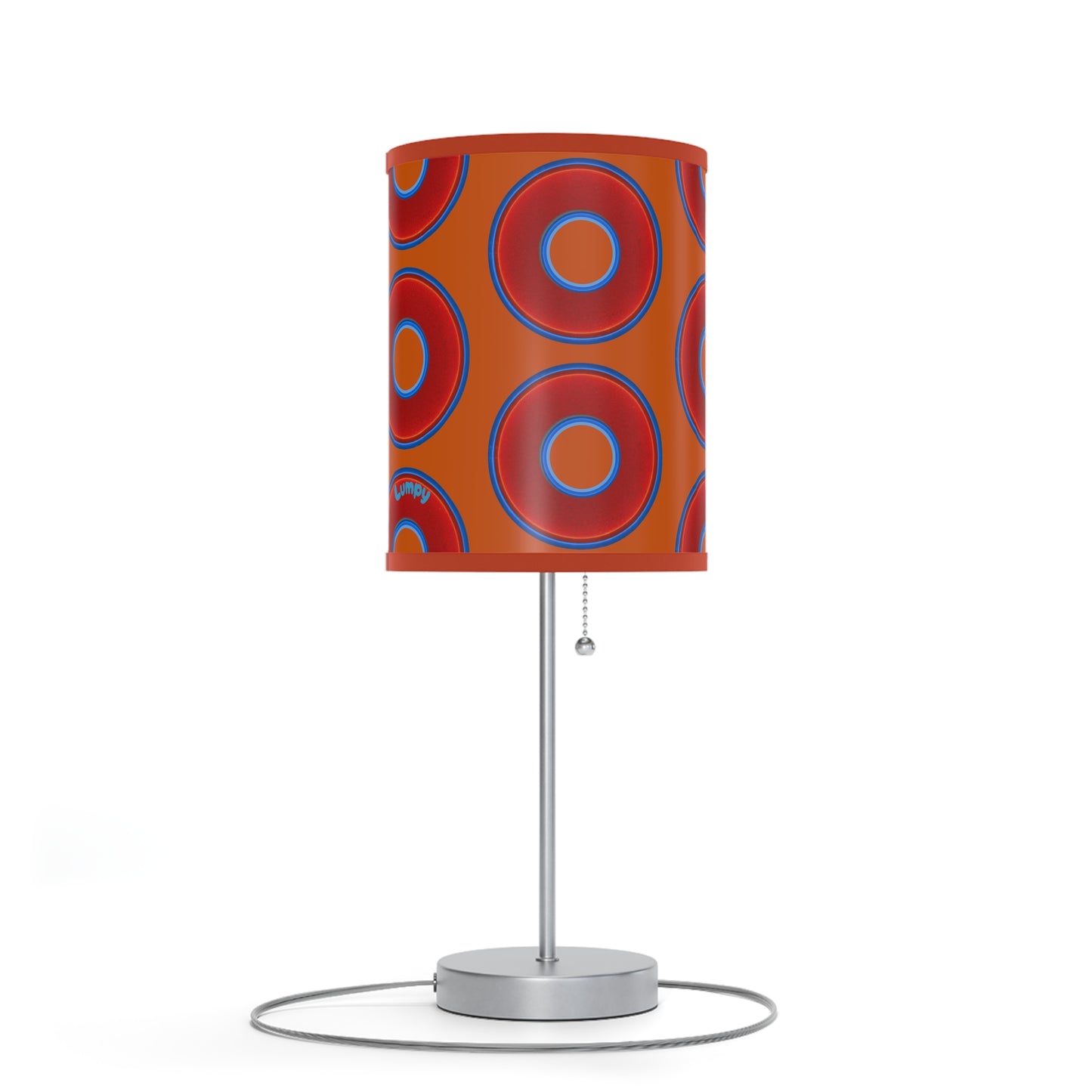Lumpy Accent Lamps - red vivid donuts w/dark orange background