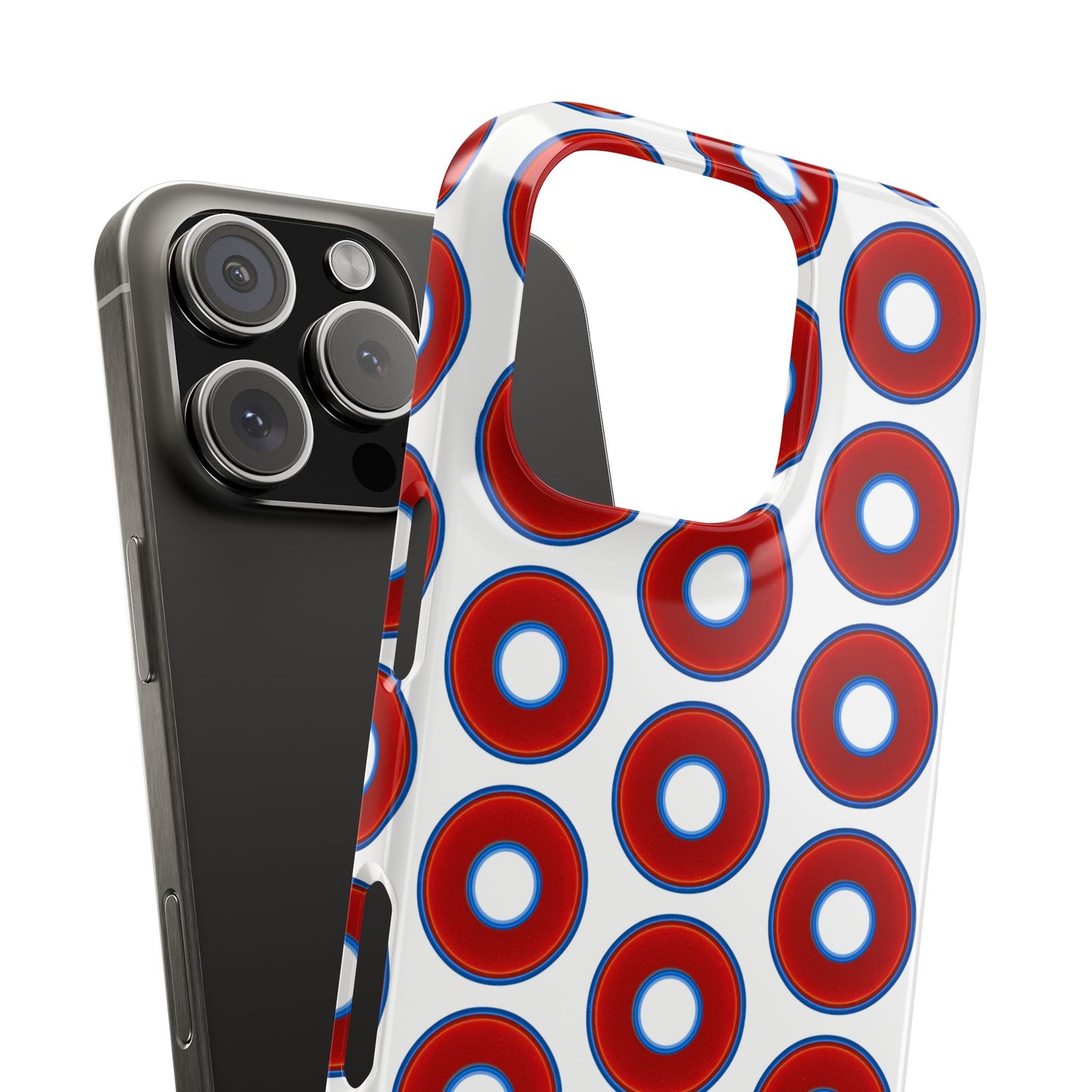 Lumpy Donut Snap Case - red vivid donut print w/white background