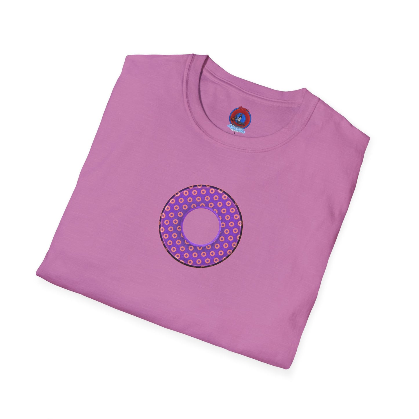 Plain Donuts/Unisex Soft-Style - "Plain Electric Paradoxical Donuts" - light purple/coral donuts