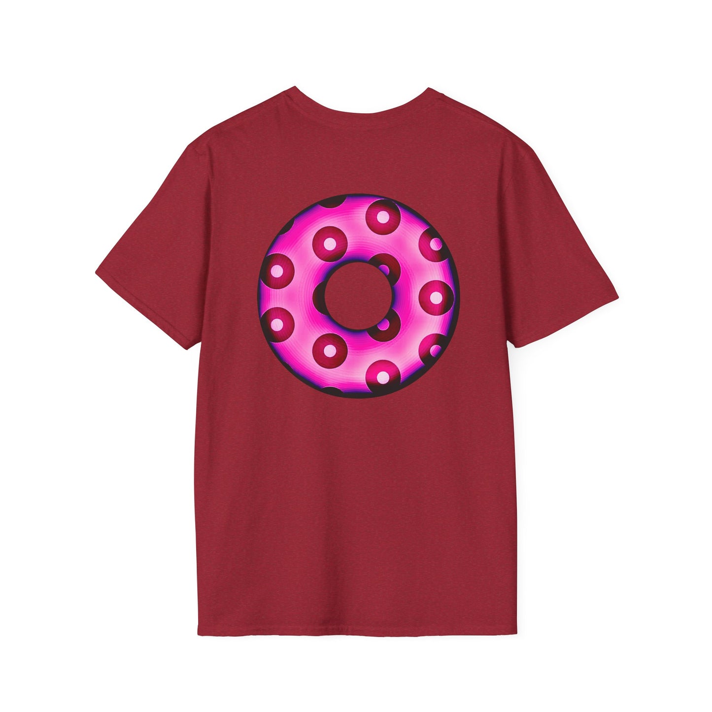 Plain Donuts/Unisex Soft-Style - "Plain Blimpy Paradoxical Donuts" - bright magenta/red donuts