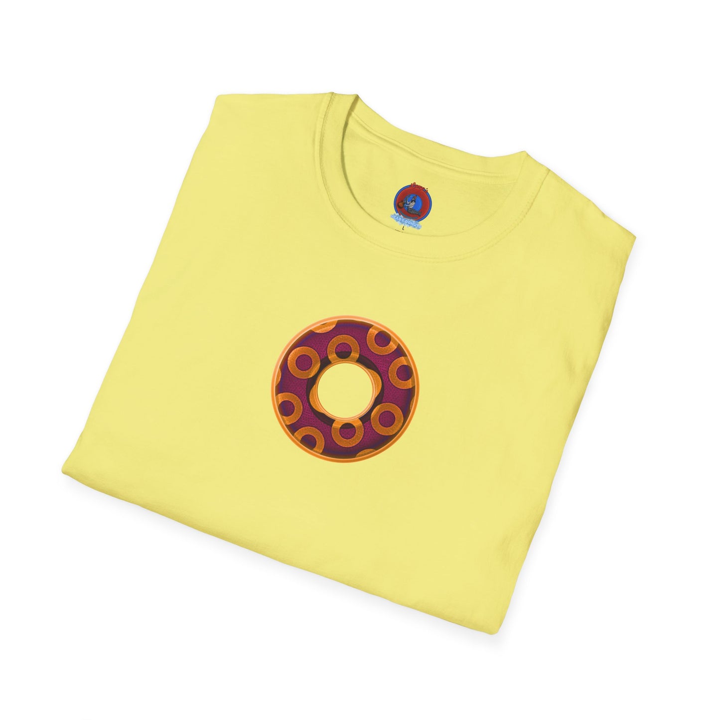 Plain Donuts/Unisex Soft-Style - "Plain Rustic Paradoxical Donuts" - orange/burgundy donuts