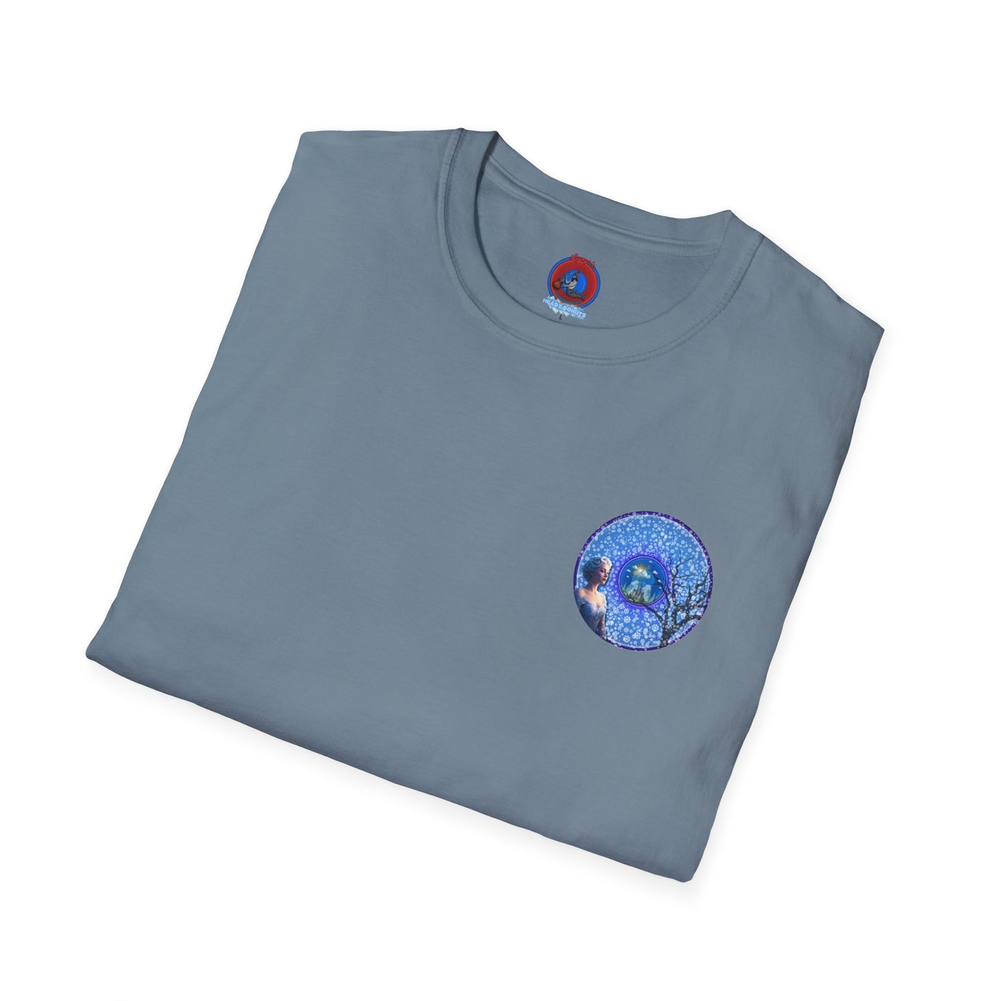 Classic Donut Tee - Unisex Soft-Style - "The Donut Locked in Glaciers" - series 1.0 - blue donut