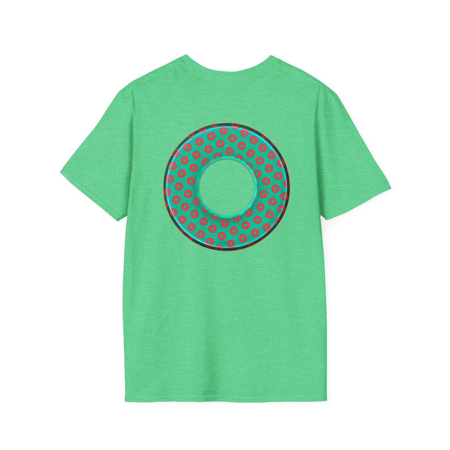 Plain Donuts/Unisex Soft-Style - "Plain Electric Paradoxical Donuts" - light green/red donuts