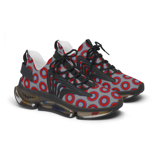 Women's Donut Kicks - red vivid donut print w/gray background
