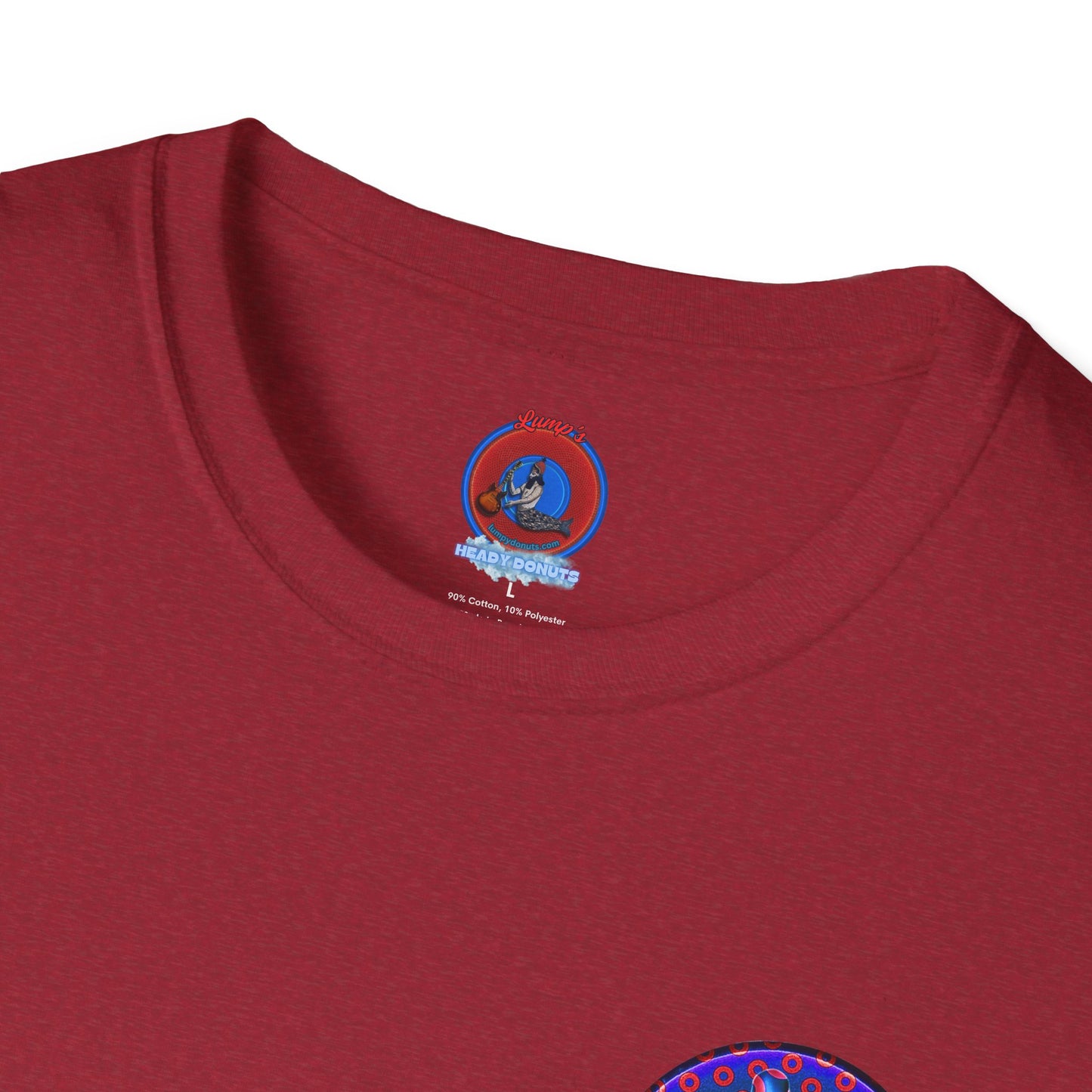 Classic Donut Tee - Unisex Soft-Style - "Sir Richard's Phamous Donut" - series 1.0  - variant 3 - red/blue paradox donut