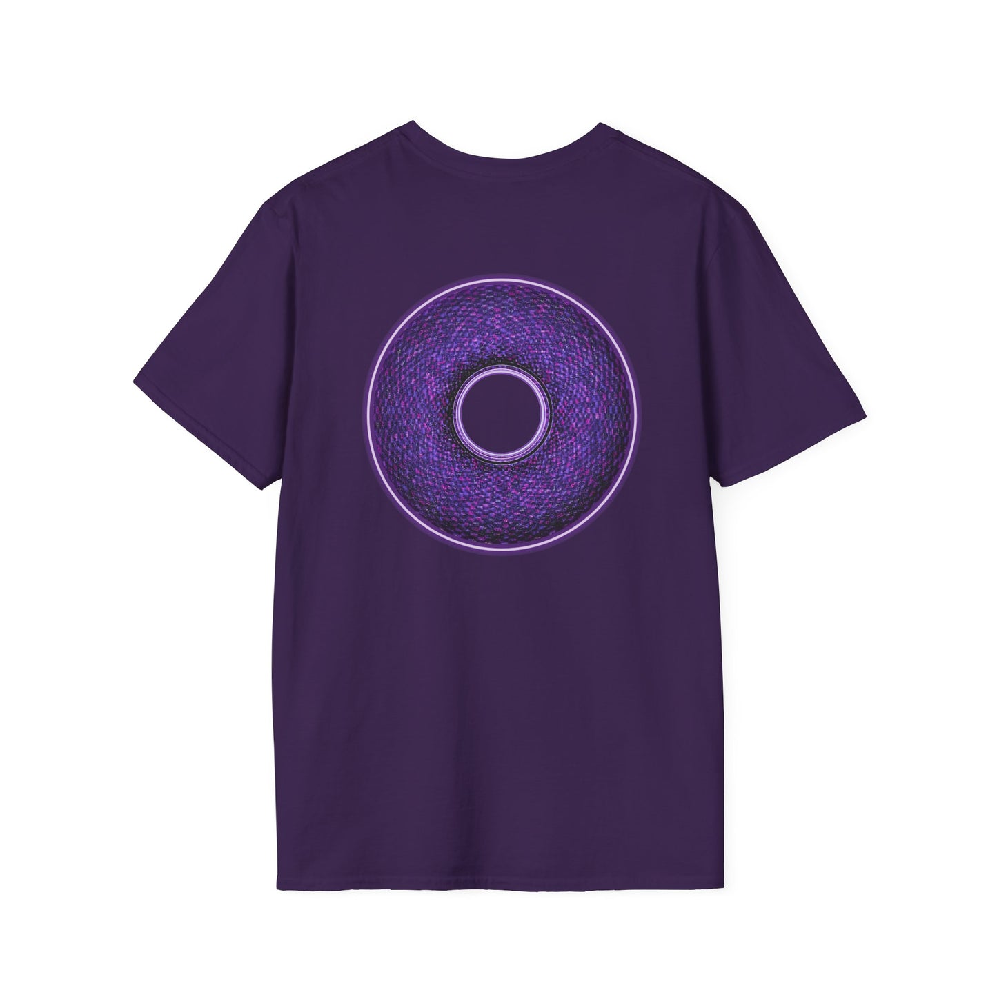 Classic Donut Tee - Unisex Soft-Style - "Plain Pixilated Donut' - purple/light purple pixilated afterglow donut