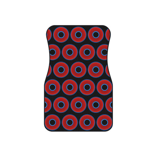 Contacted Car Mats - vivid donut print w/black background