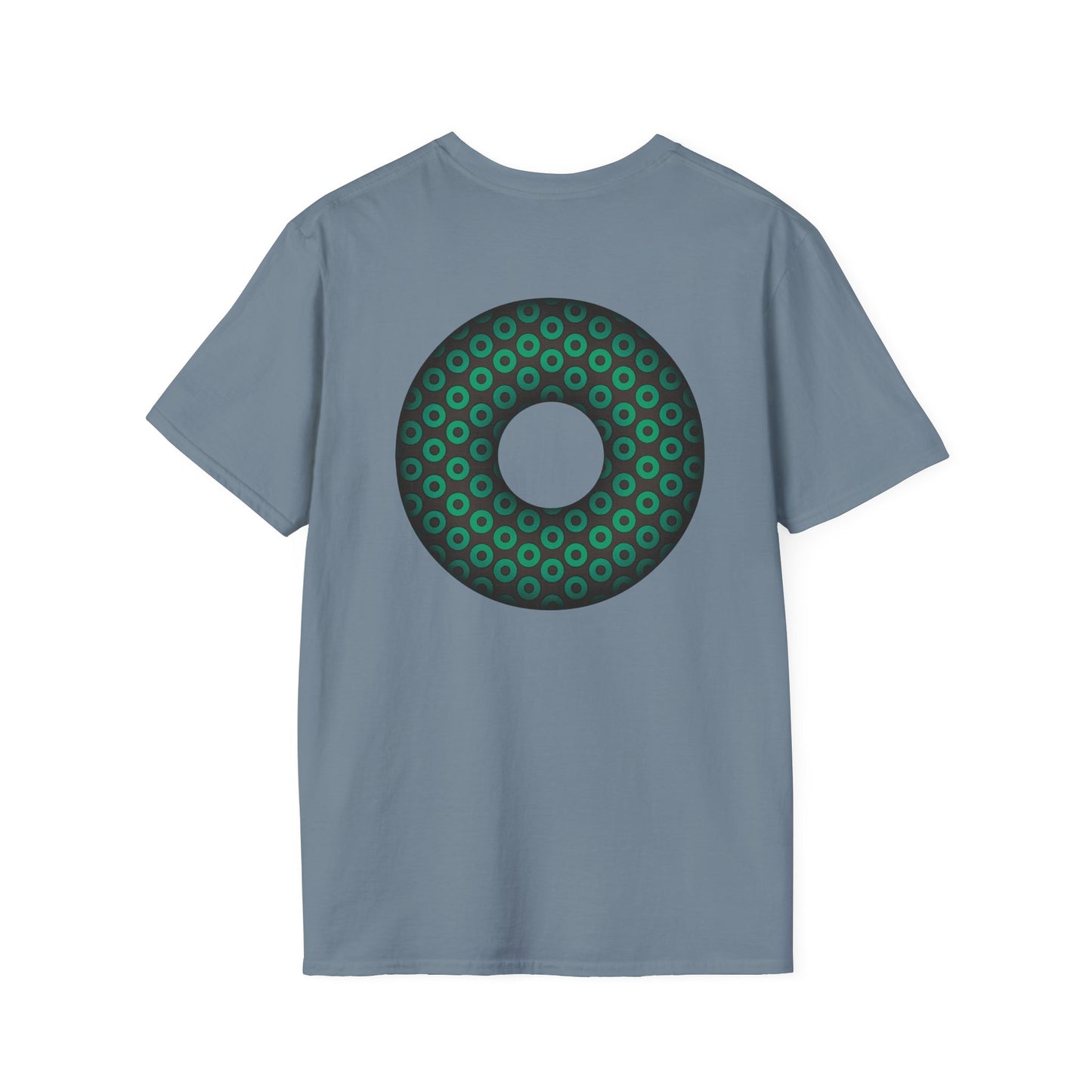 Plain Donuts/Unisex Soft-Style - "Plain Paradoxical Grided Donuts" - green/dark gray donuts