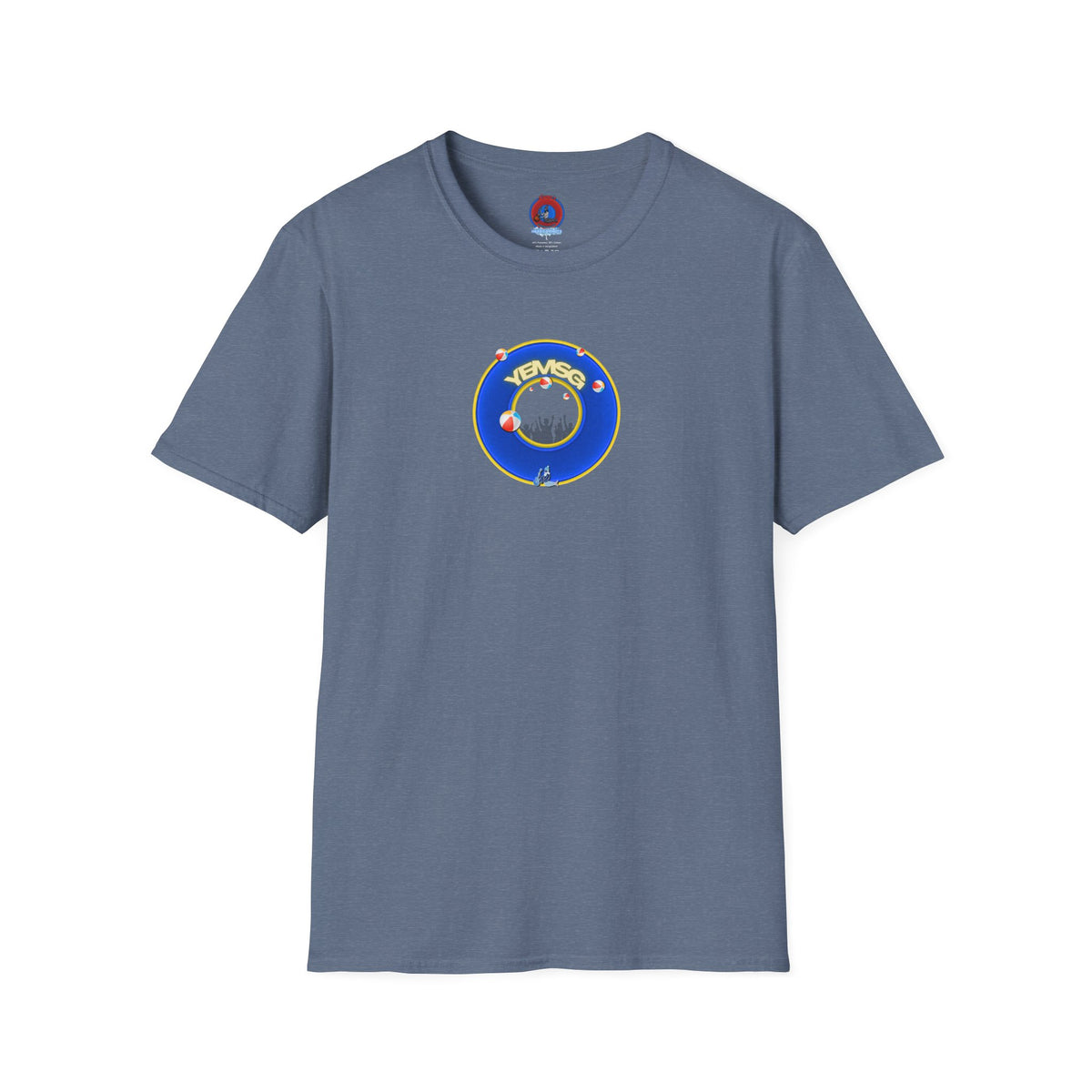 Donut Tee - Unisex Soft-Style - "The Donut's Secret Ingredient? MSG" - vivid blue/yellow donut - variant 2