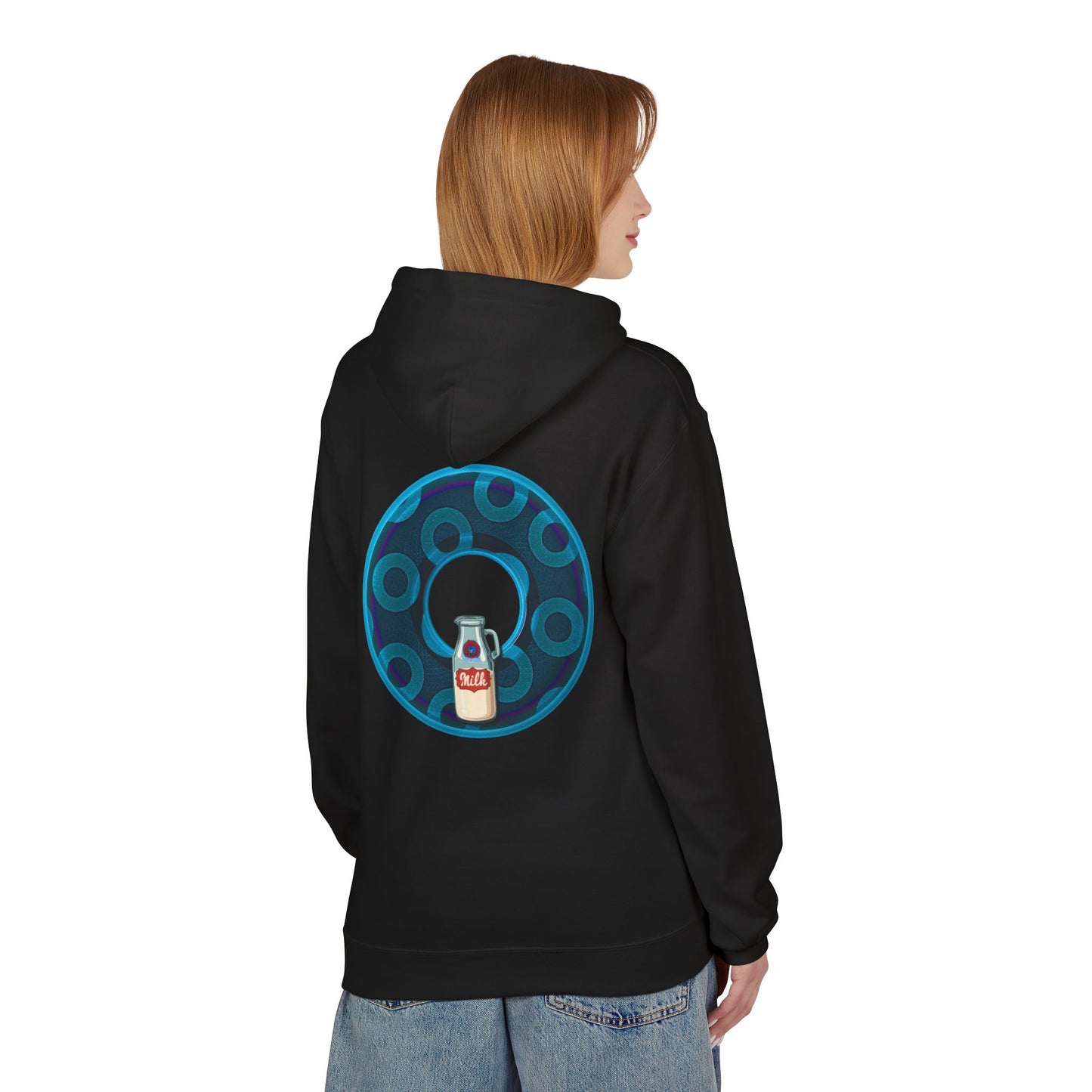 Fleece Harry Hoodies [Midweight Soft-style] - "Wooked Cream Dairy - YEMSG Donut" - blue/blue rustic paradox donut - variant 7
