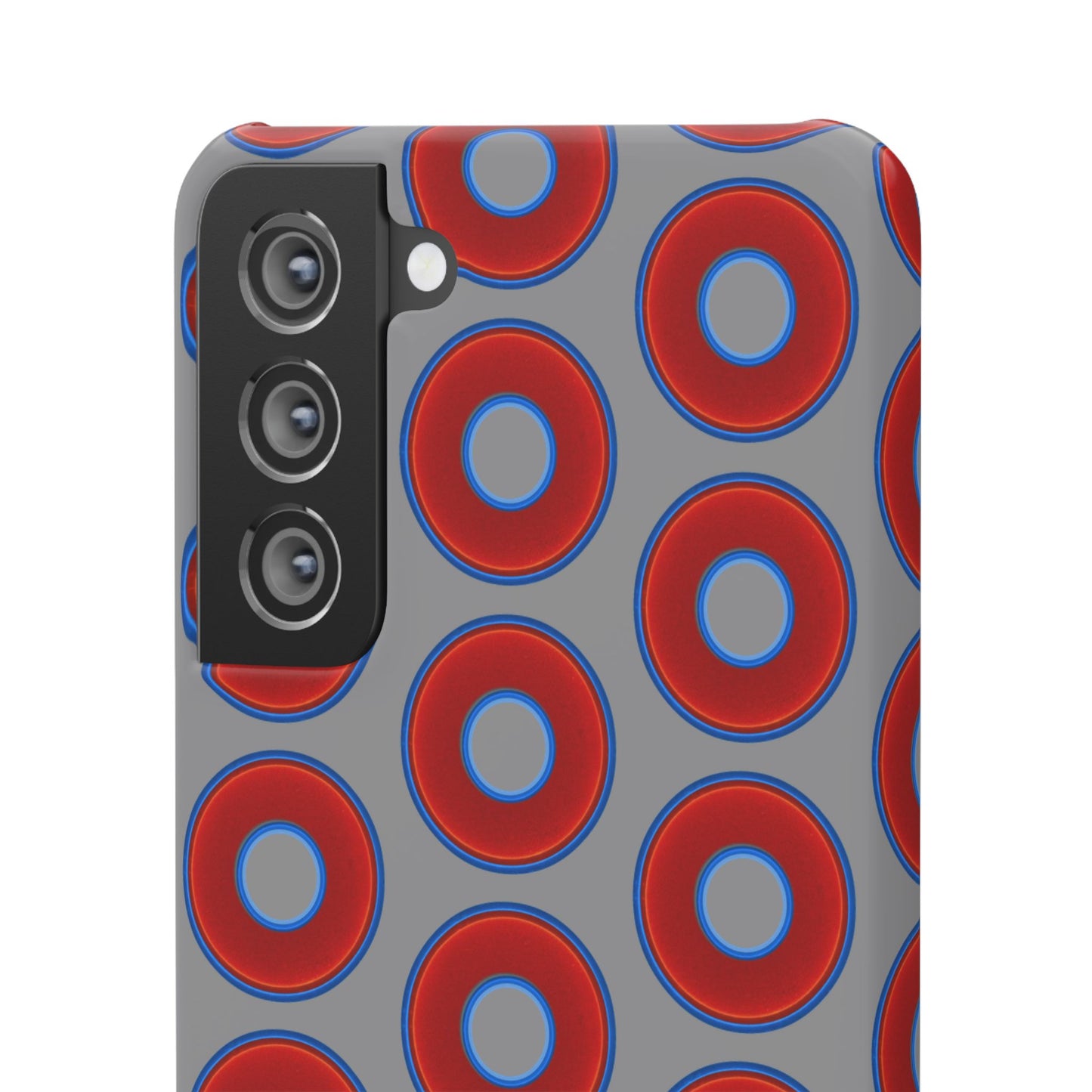 Donut Snap Case - red vivid donut print w/gray background