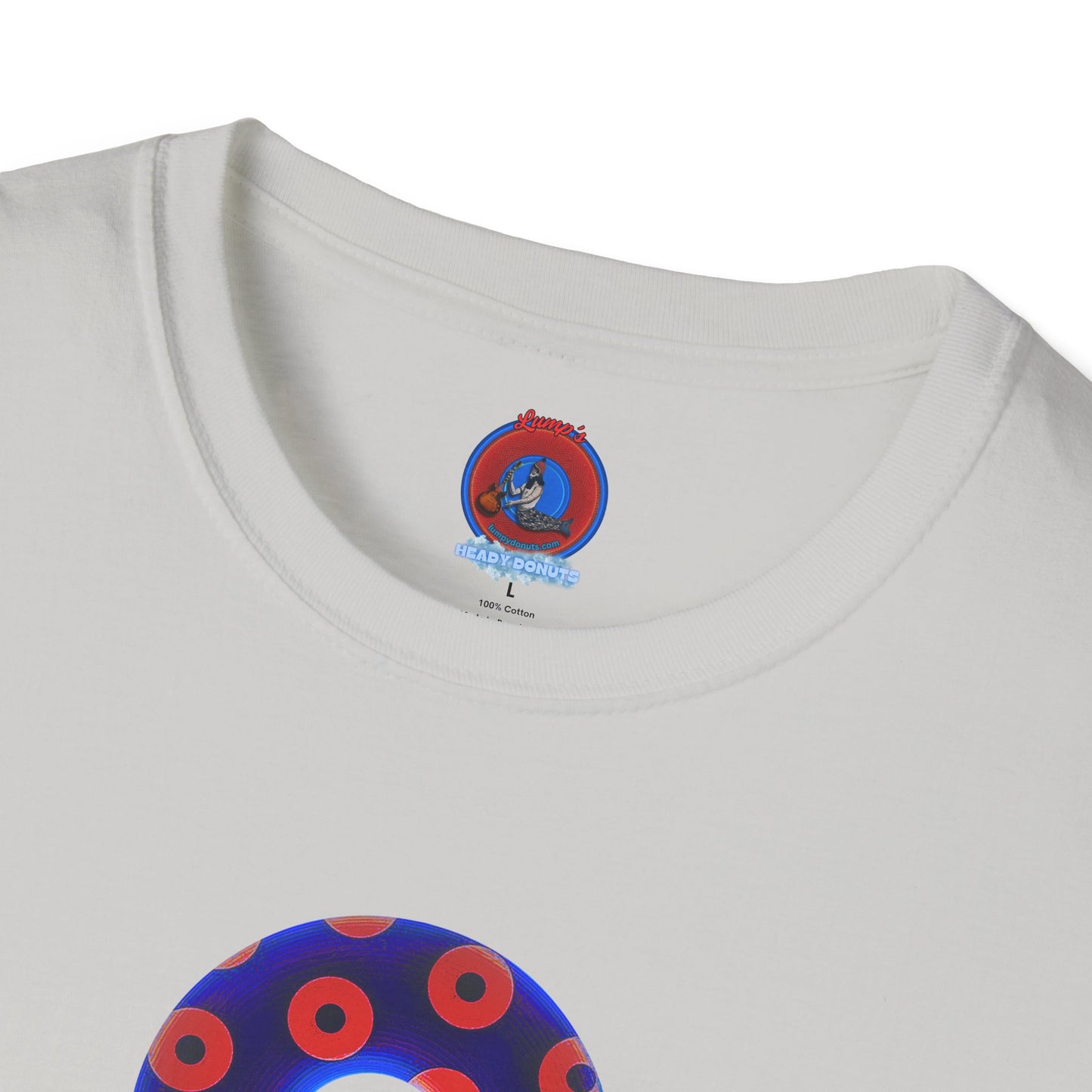 Plain Donuts/Unisex Soft-Style - "Plain Blimpy Paradoxical Donuts" - dark violet blue/bright red donuts