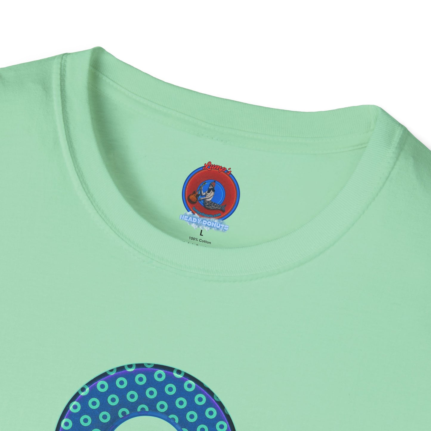 Plain Donuts/Unisex Soft-Style - "Plain Electric Paradoxical Donuts" - blue/seafoam green donuts