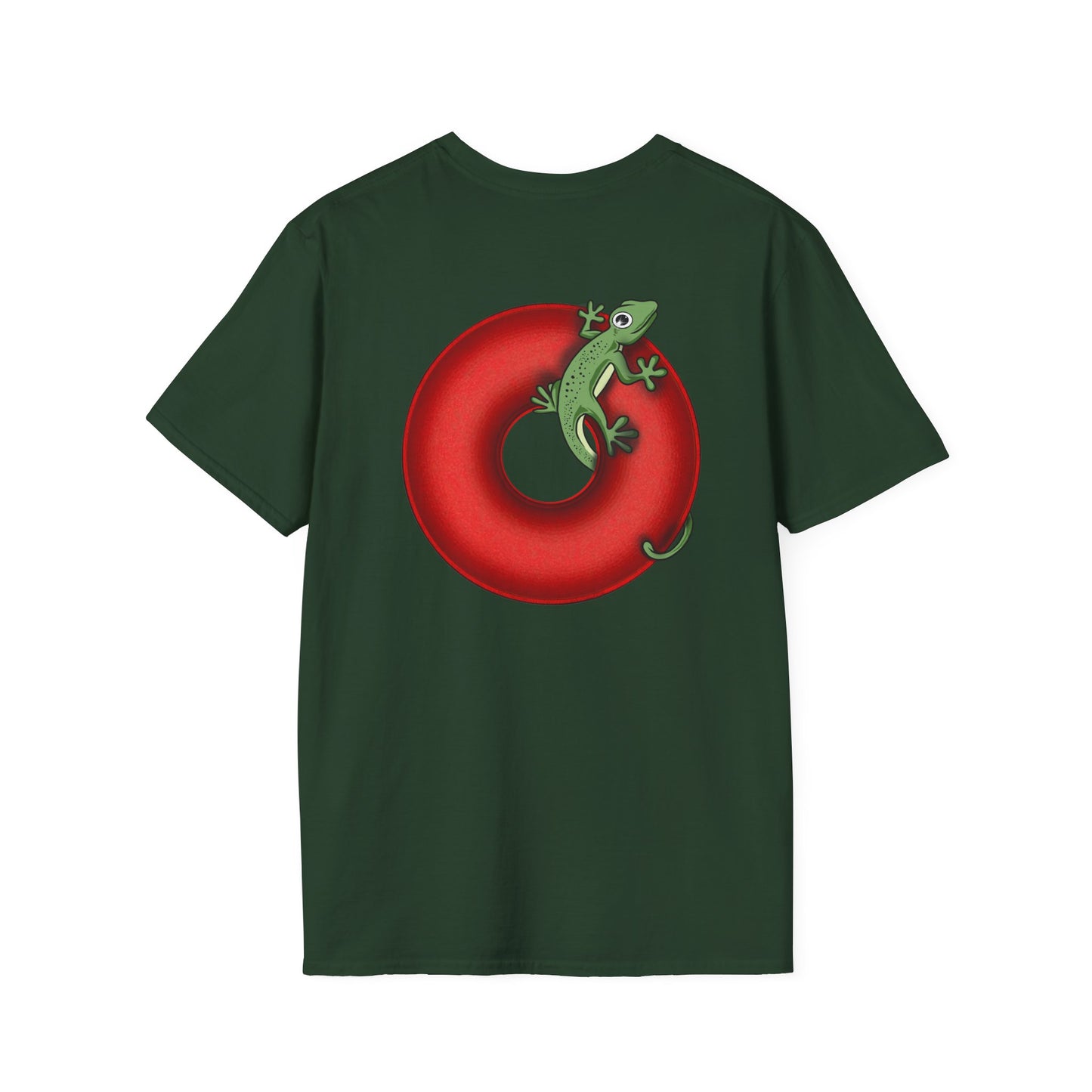 Classic Donut Tee - Unisex Soft-Style - "Practically Extinct Tee Shirt" - plump vivid red donut - variant 1