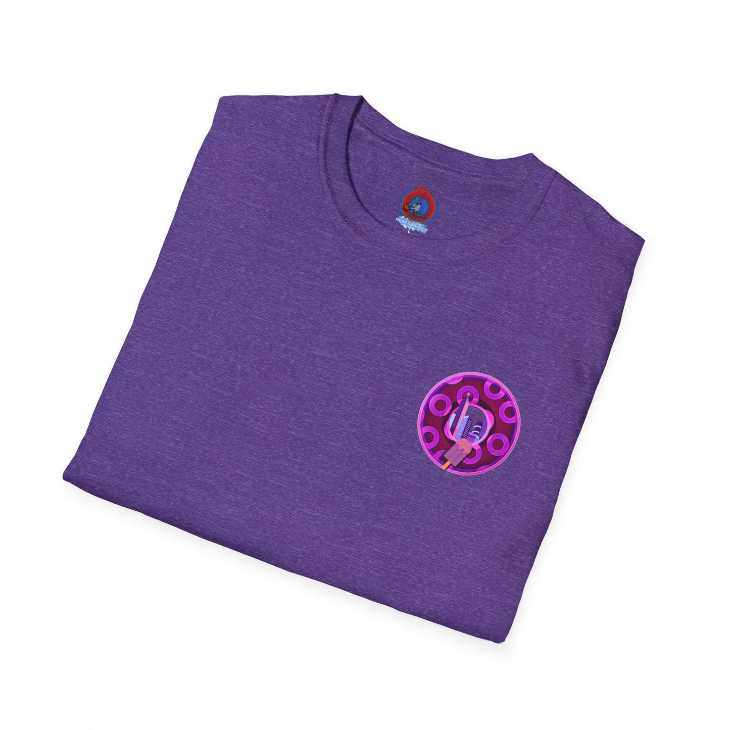 Classic Donut Tee - Unisex Soft-Style - "It's Ice Cream Popsicles - YEMSG Donut" - purple/magenta paradox donut - variant 2