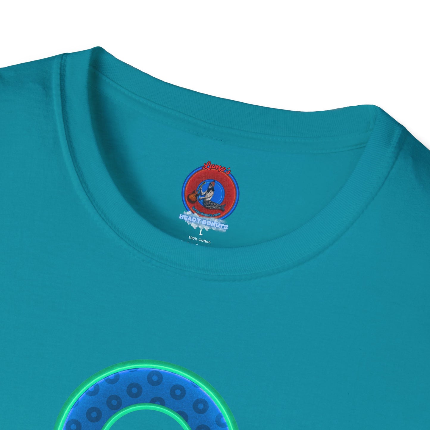 Plain Donuts/Unisex Soft-Style - "Plain Wide Mouthed Paradoxical Donuts" - royal blue/mint green donuts